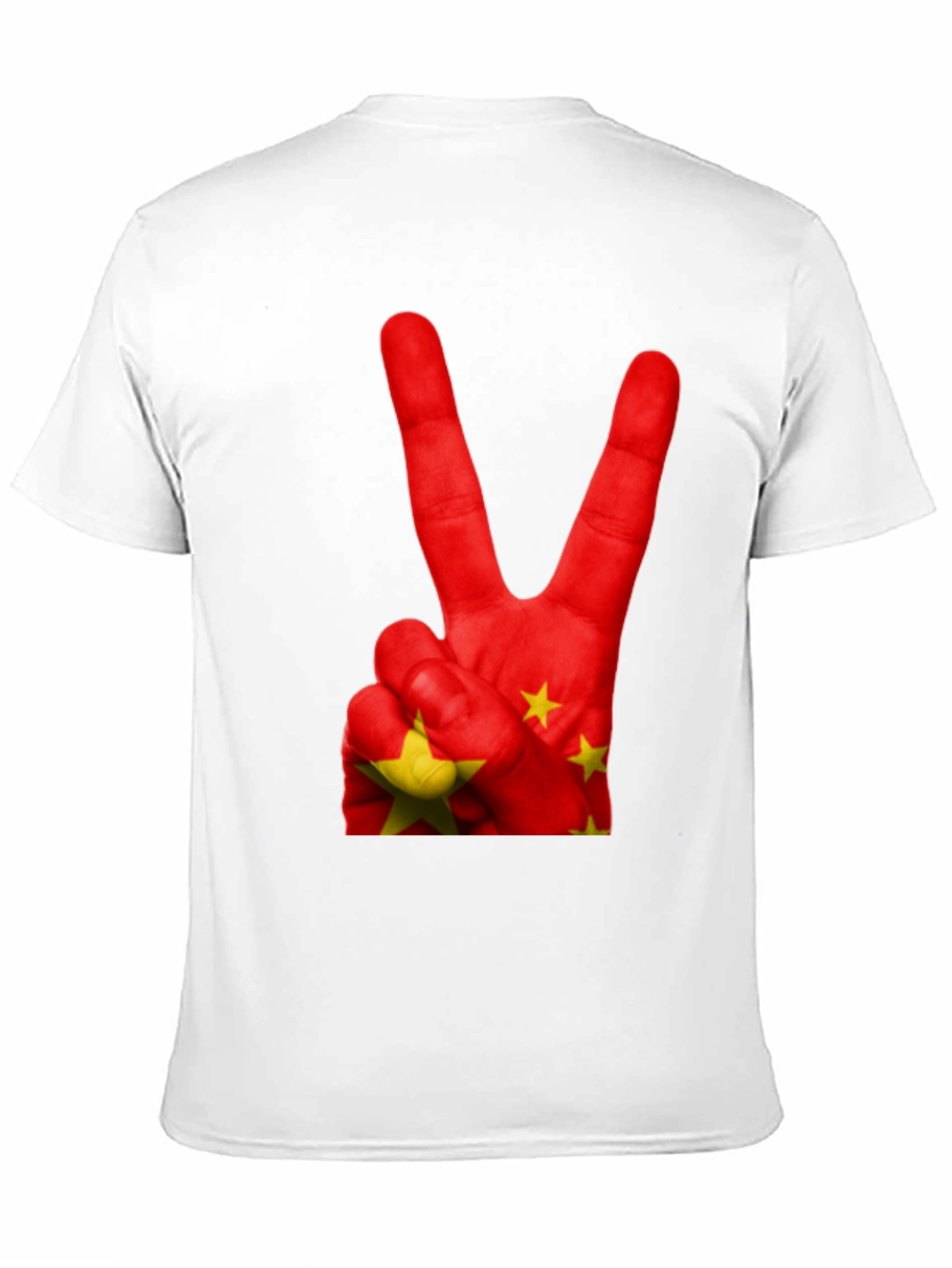 Black China Flag Peace Sign Graphic T-Shirt view 11