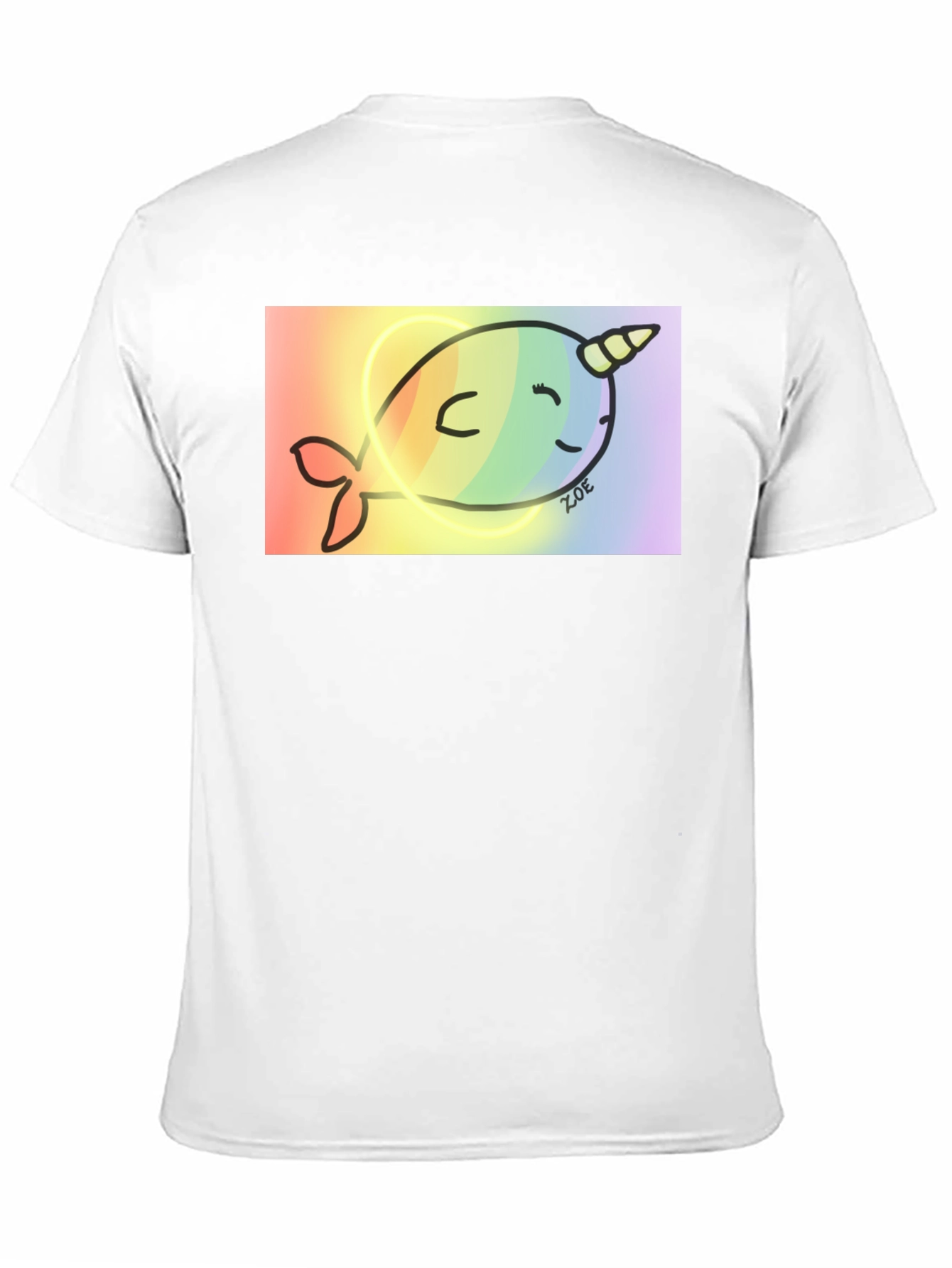 Black Rainbow Narwhal Graphic Tee - Black Cotton Blend view 11