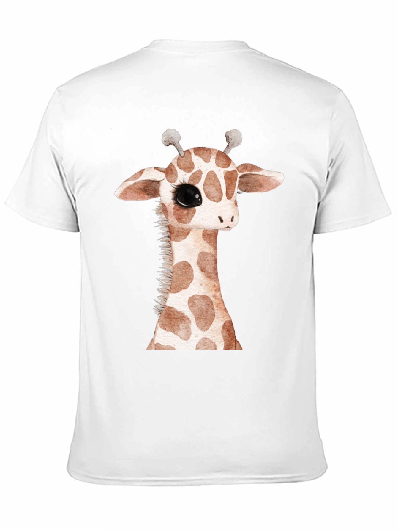 Black Cute Giraffe Graphic Print Black T-Shirt view 11