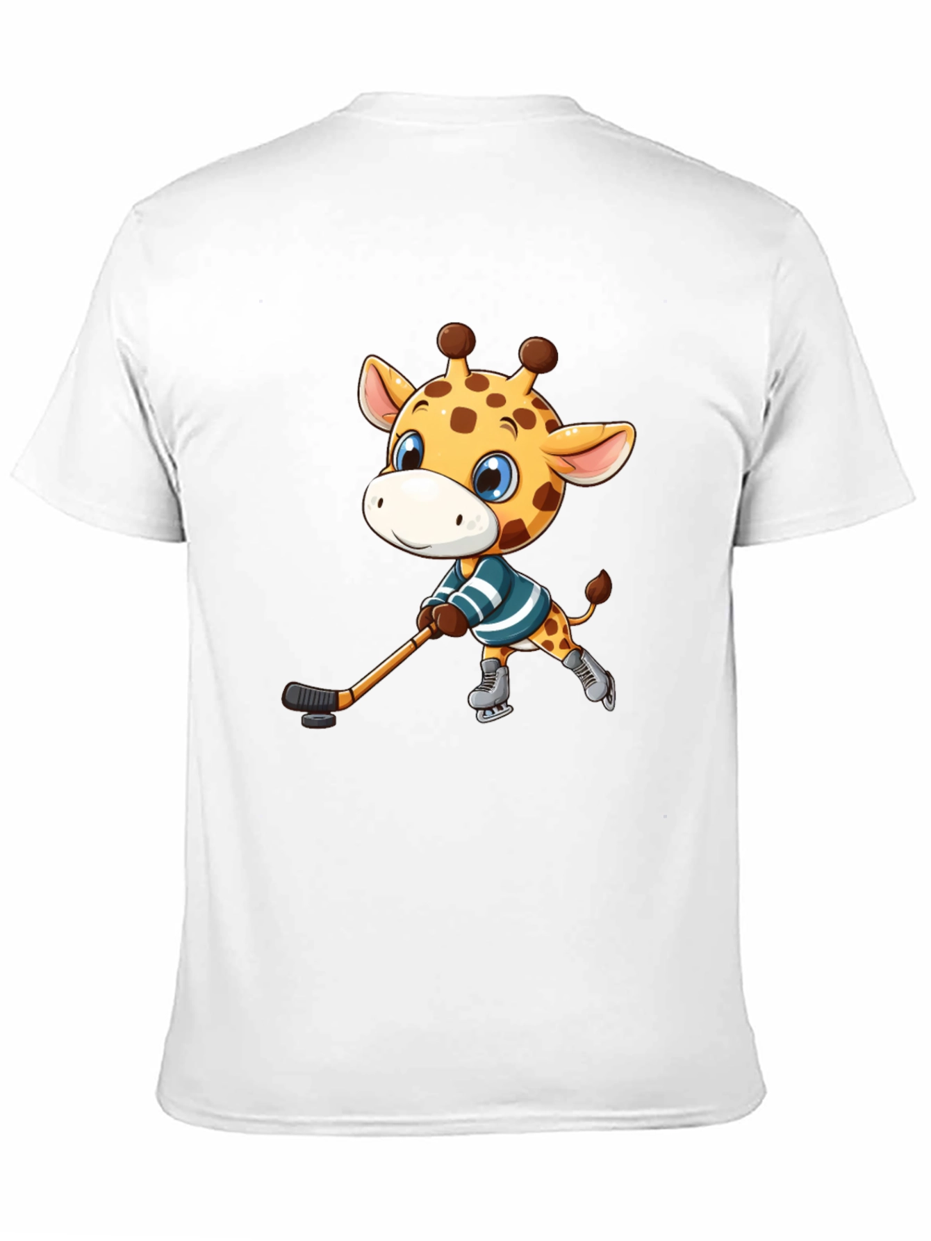Black Giraffe Hockey Player Graphic Tee view 11