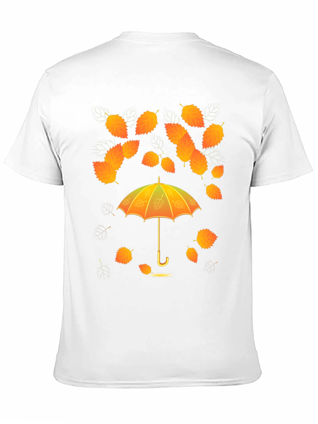 Black Autumn Leaves Umbrella T-Shirt view 11