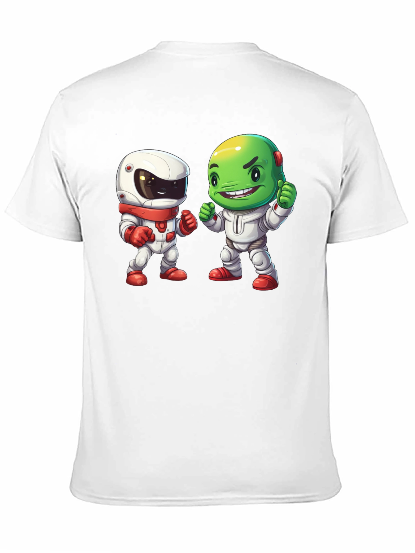 Black Cartoon Astronauts Black T-Shirt view 11