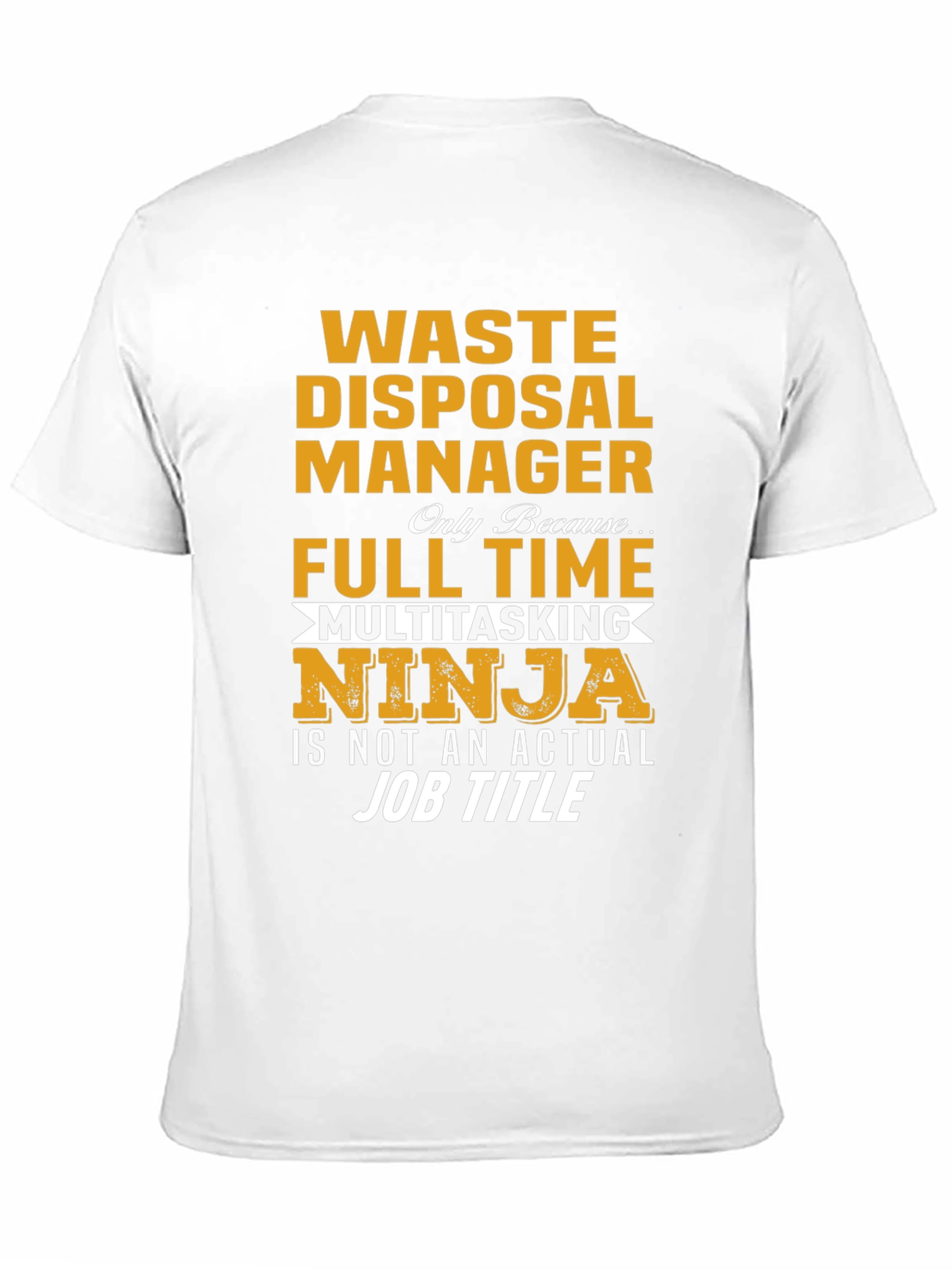Black Waste Disposal Manager Ninja T-Shirt view 11