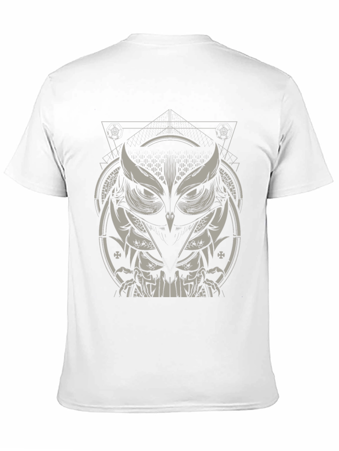 Black Owl Geometric Graphic Tee - Mens Black T-Shirt view 11