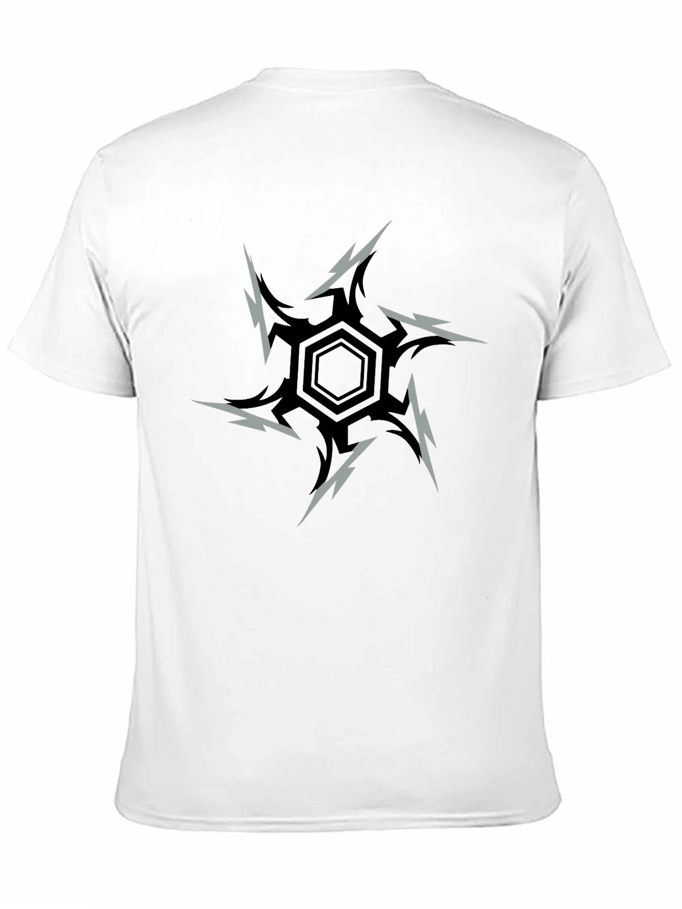 Black Edgy Hex Graphic Tee - Black Cotton Blend view 11