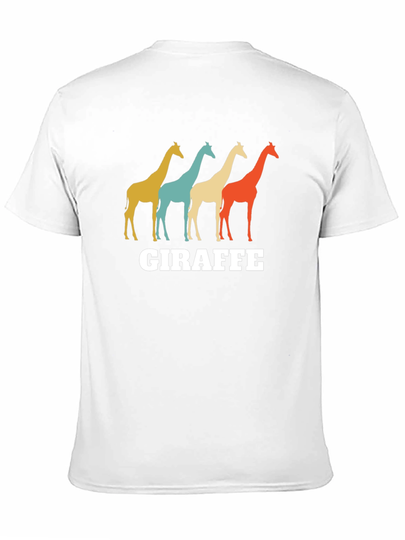 Black Retro Giraffe Graphic T-Shirt - Unisex Crew Neck view 11