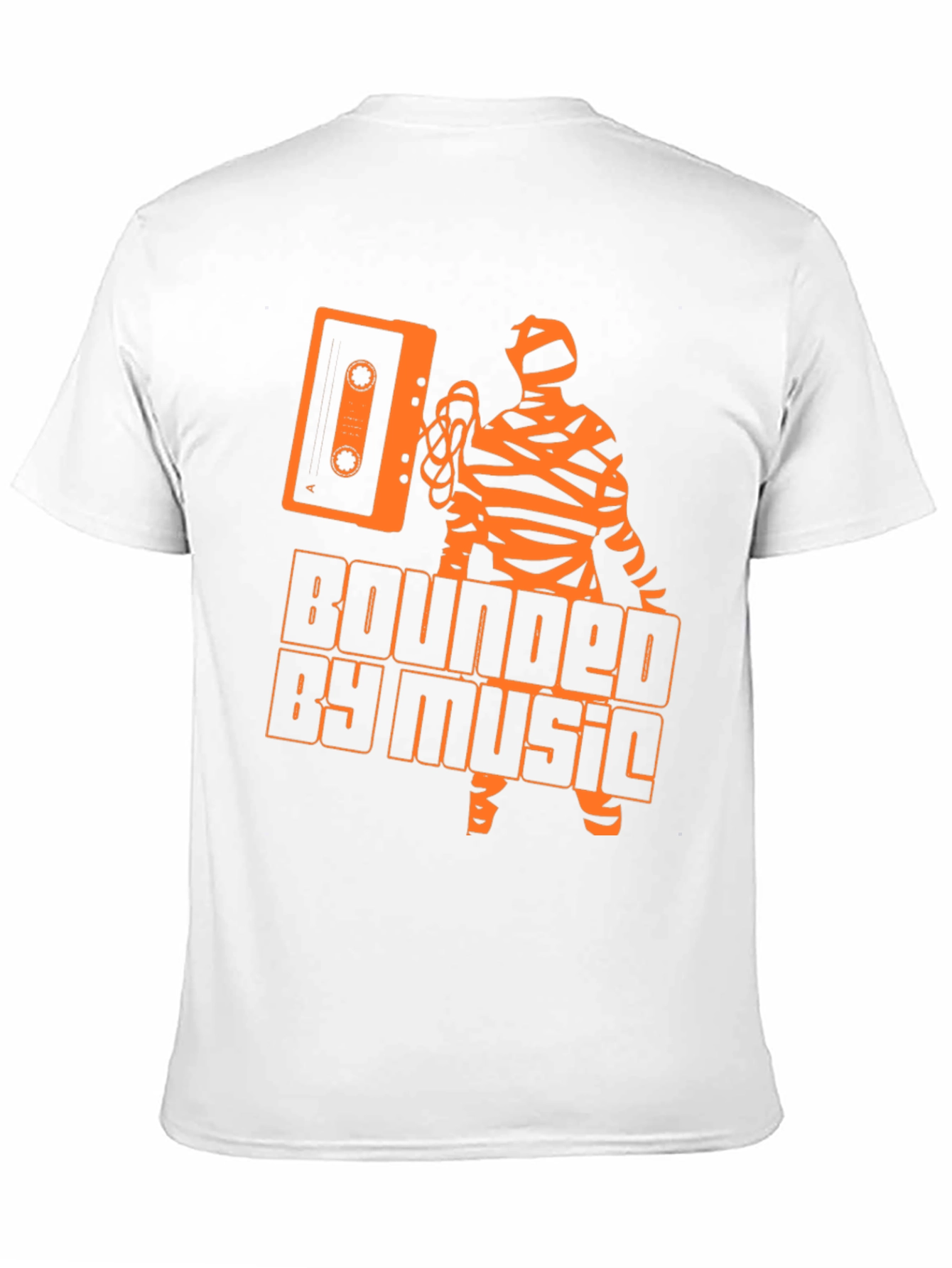 Black Bounded by Music Cassette Tape Mummy Graphic T-Shirt view 11