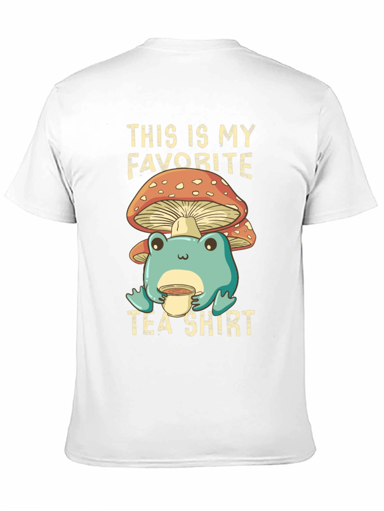 Black My Favorite Tea Shirt - Frog & Mushroom view 11