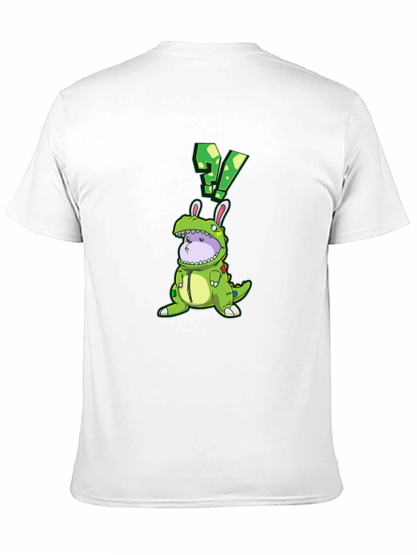 Black Dino Bunny Costume Graphic Tee - Quirky Novelty Design view 11
