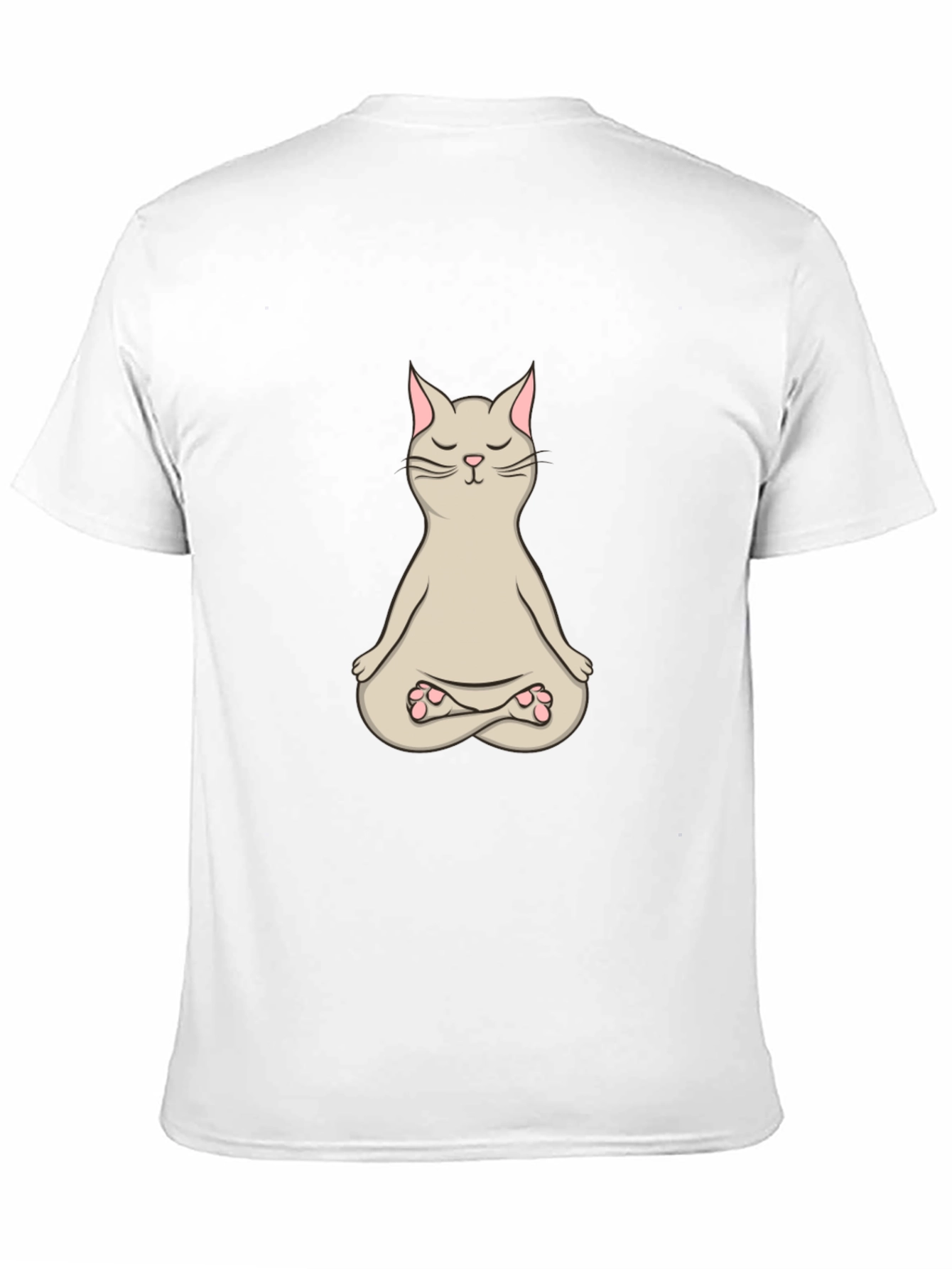 Black Zen Cat T-Shirt - Meditating Feline Design view 11