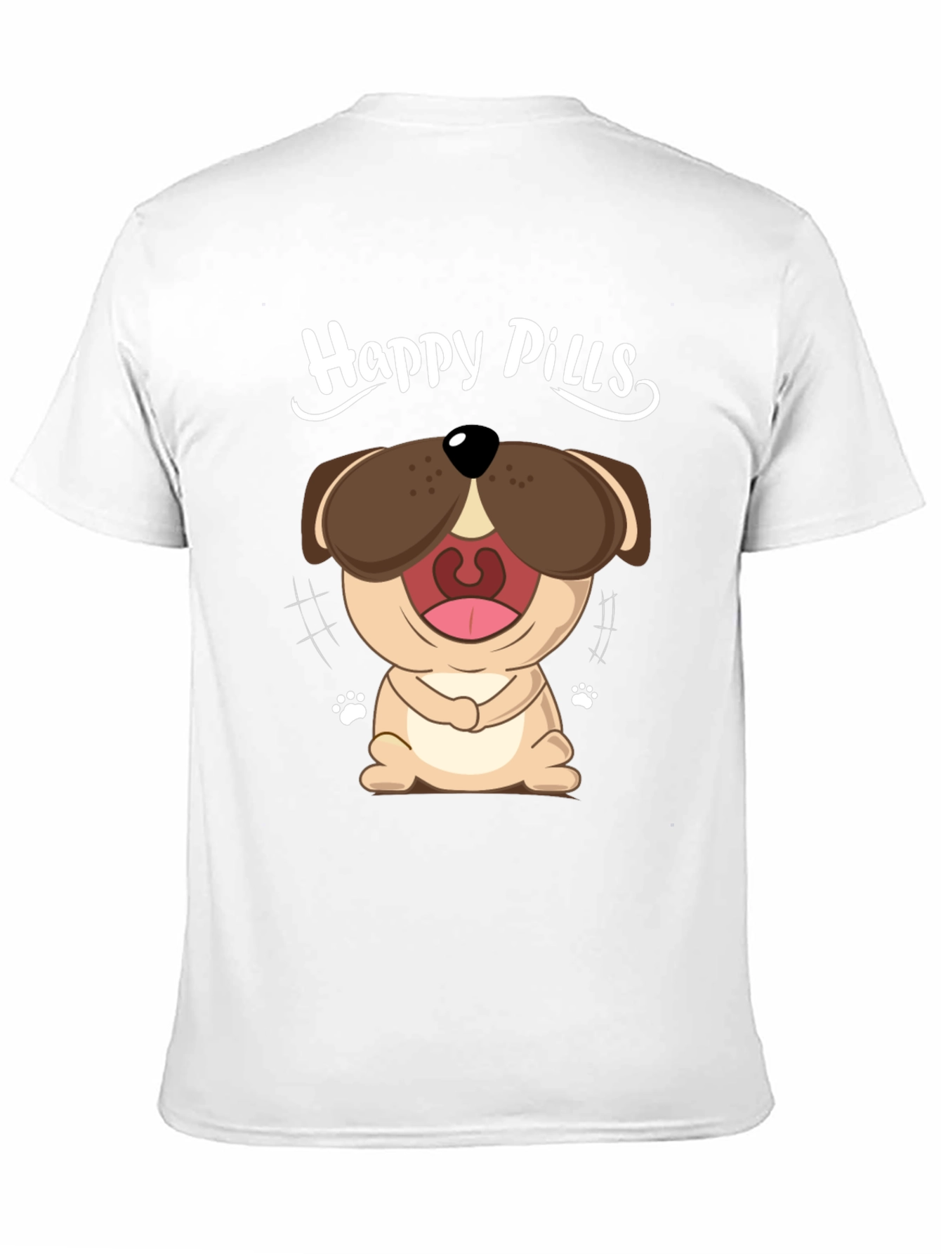 Black Happy Pills Dog Graphic T-Shirt - Black Cotton Tee view 11