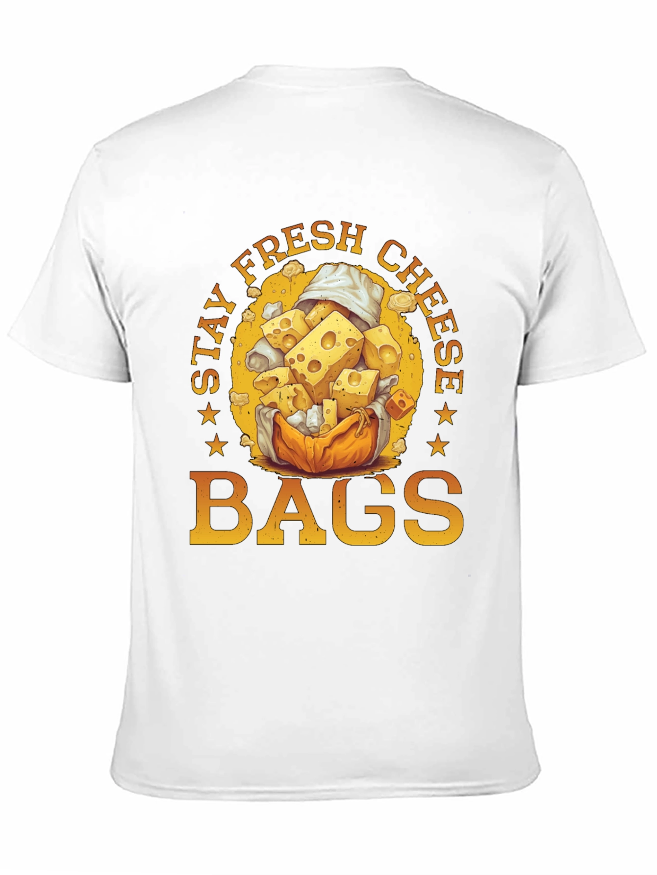 Black Stay Fresh Cheese Bags Graphic T-Shirt view 11