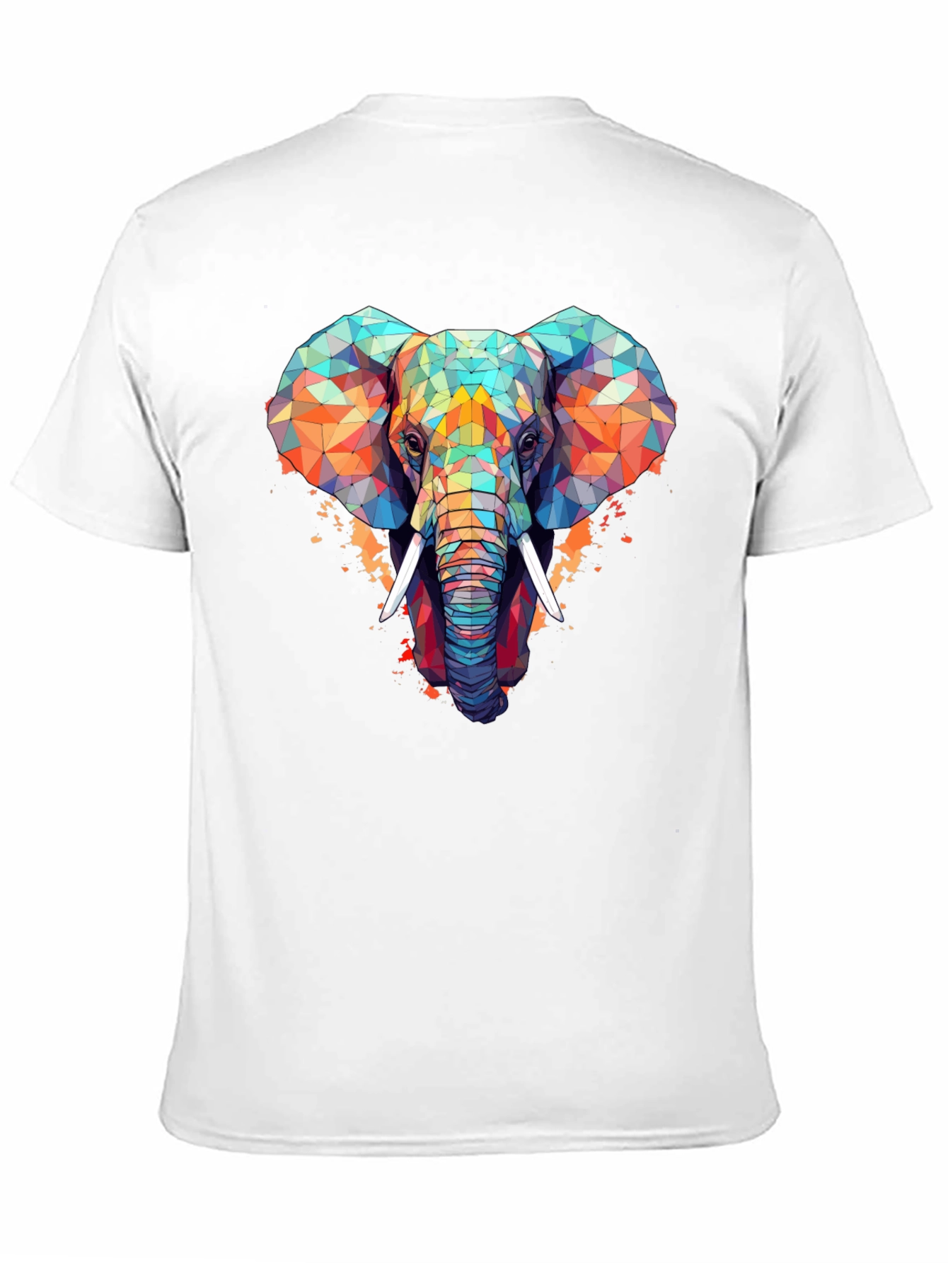 Black Geometric Elephant Graphic Black T-Shirt view 11