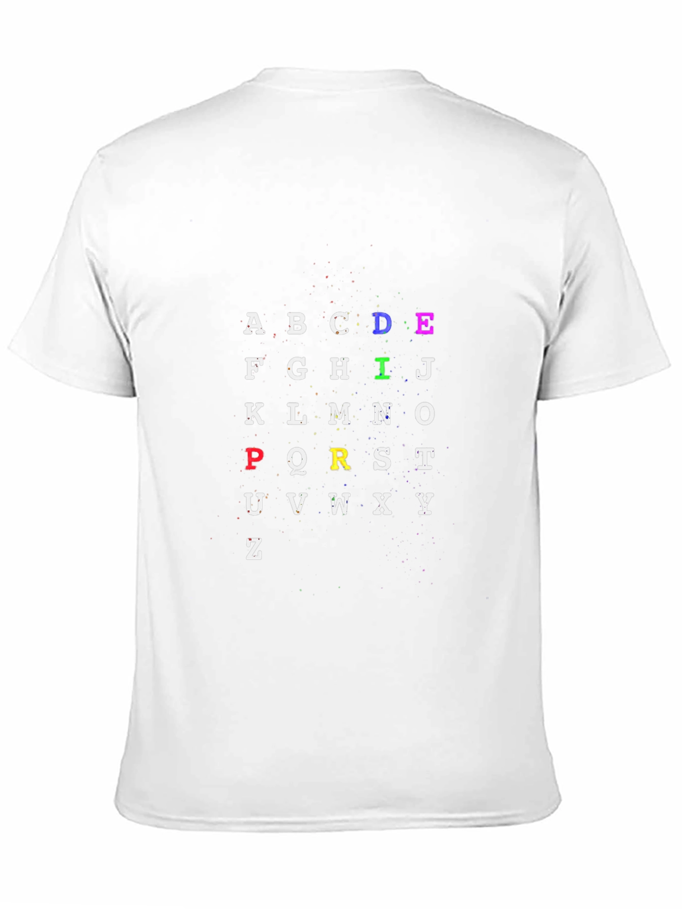Black Alphabet Rainbow T-Shirt - Fun Colorful Design view 11