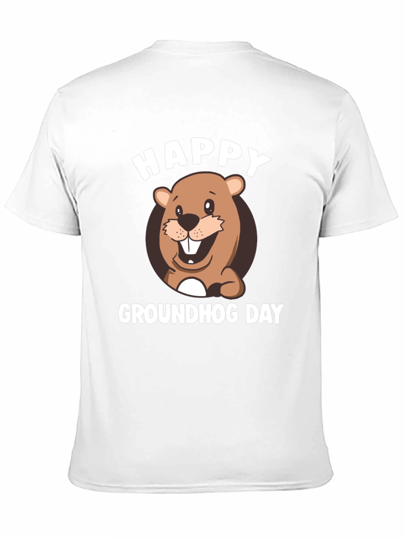 Black Happy Groundhog Day T-Shirt view 11