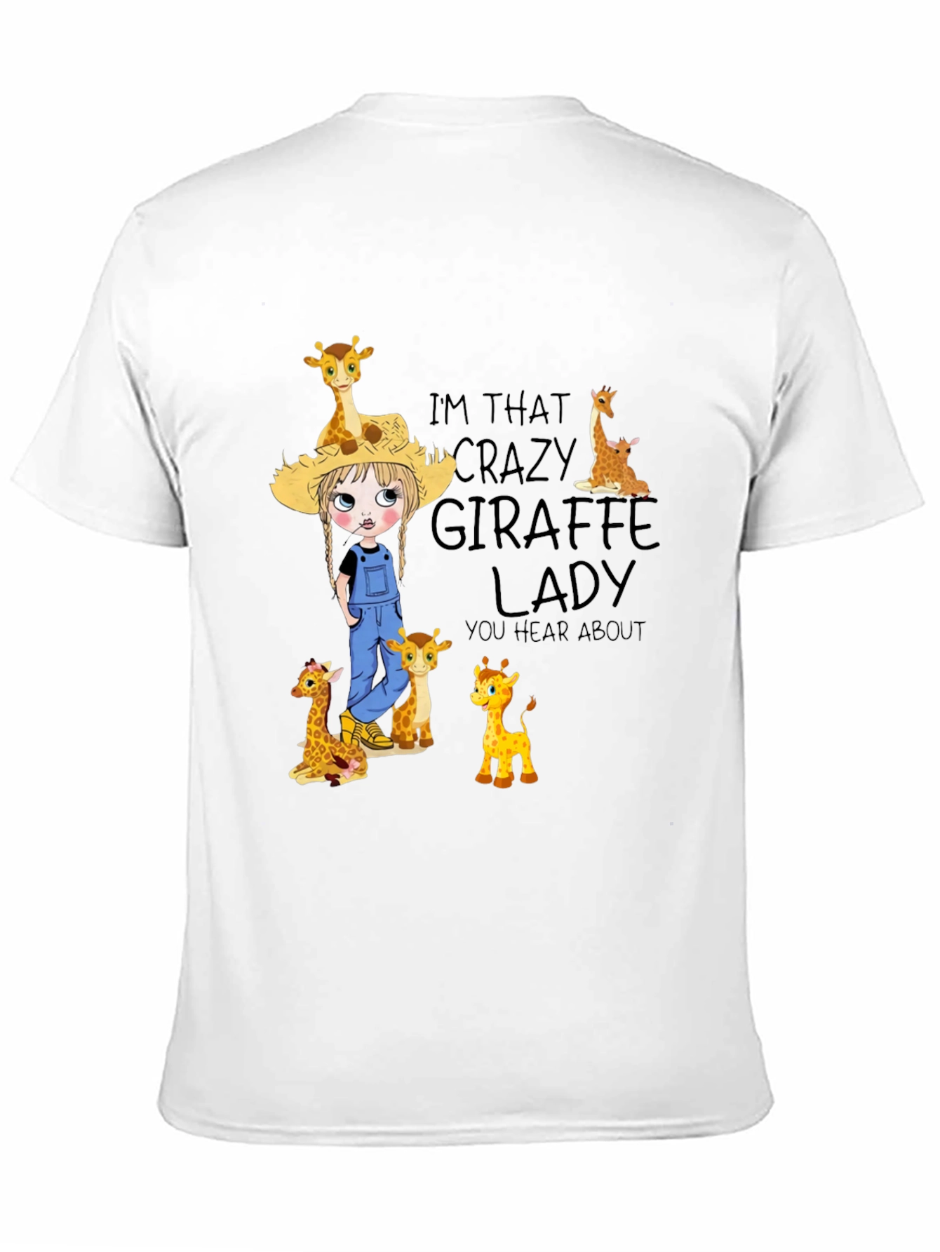 Black Crazy Giraffe Lady Graphic Tee view 11