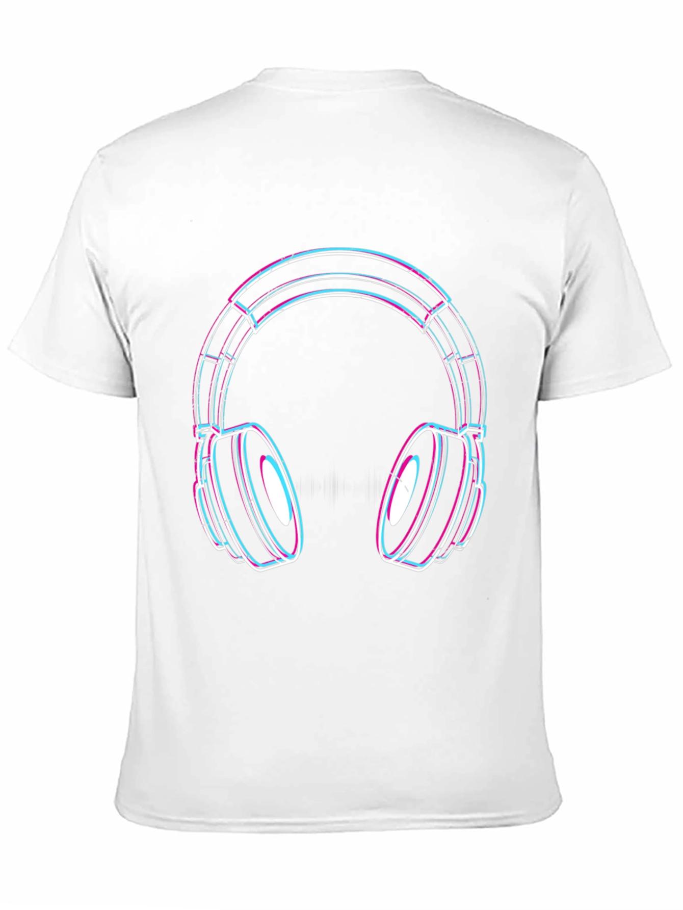 Black Vaporwave Headphones Graphic Tee - Black Cotton Blend view 11