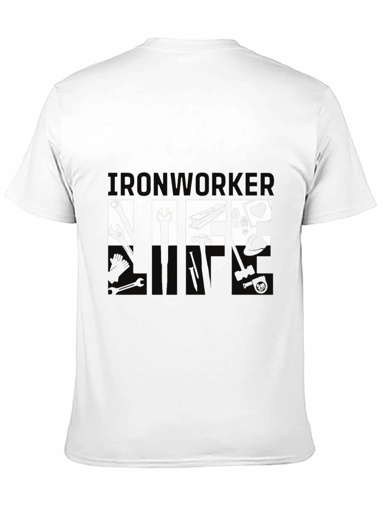 Black Ironworker Life T-Shirt - Black Graphic Tee view 11