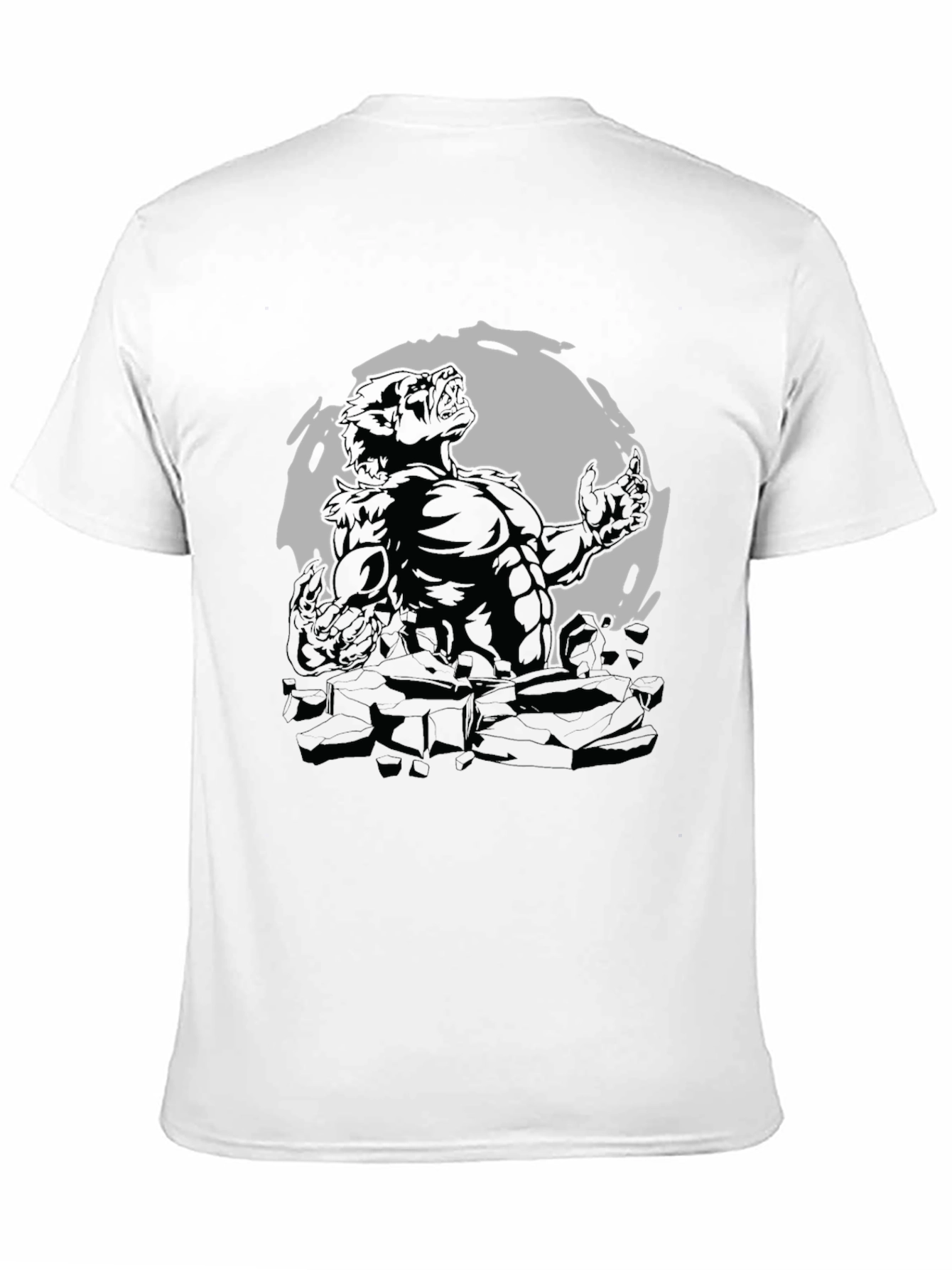 Black Werewolf Moon Graphic Tee - Black Cotton Blend view 11