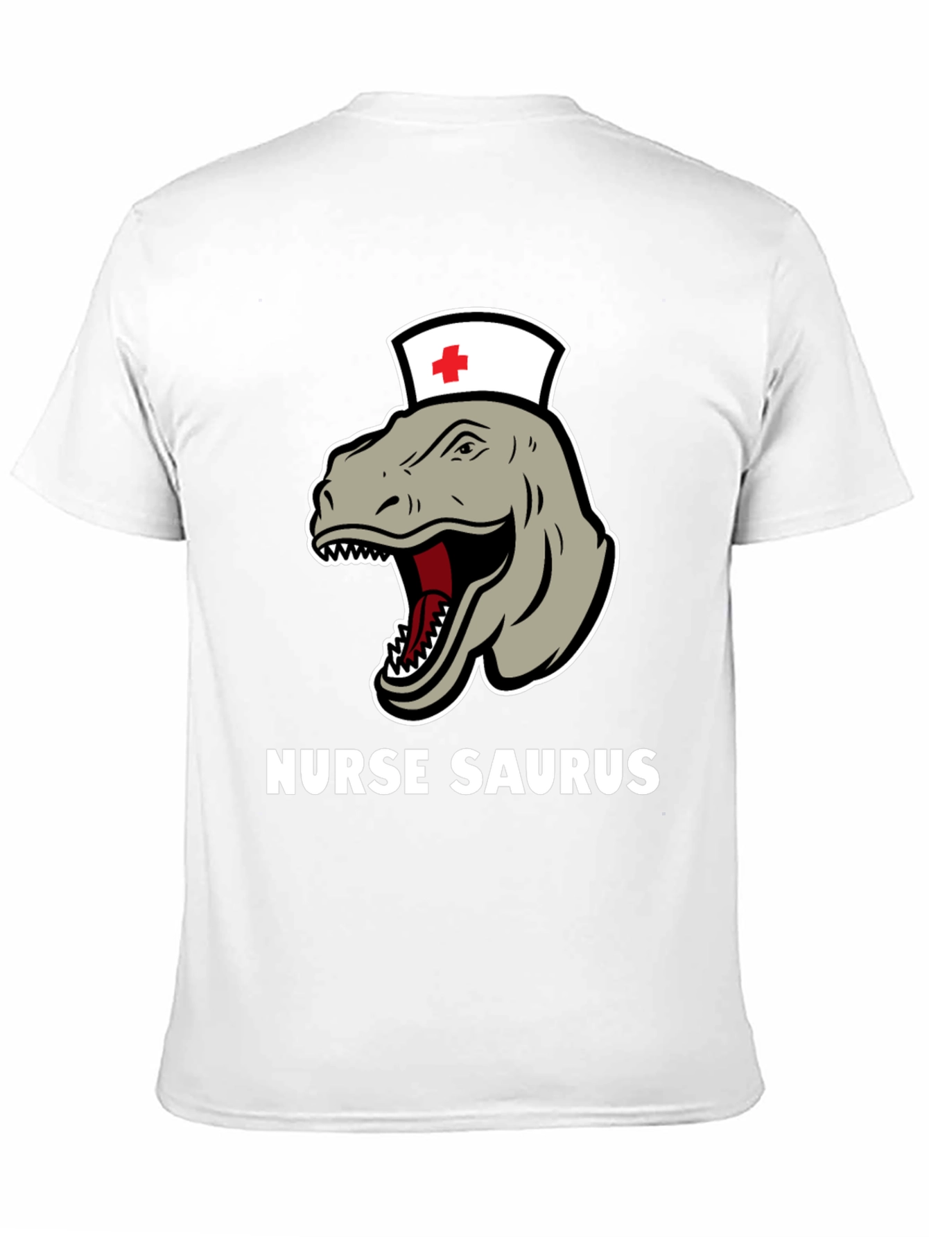 Black Nurse Saurus T-Shirt - Funny Dinosaur RN Tee view 11