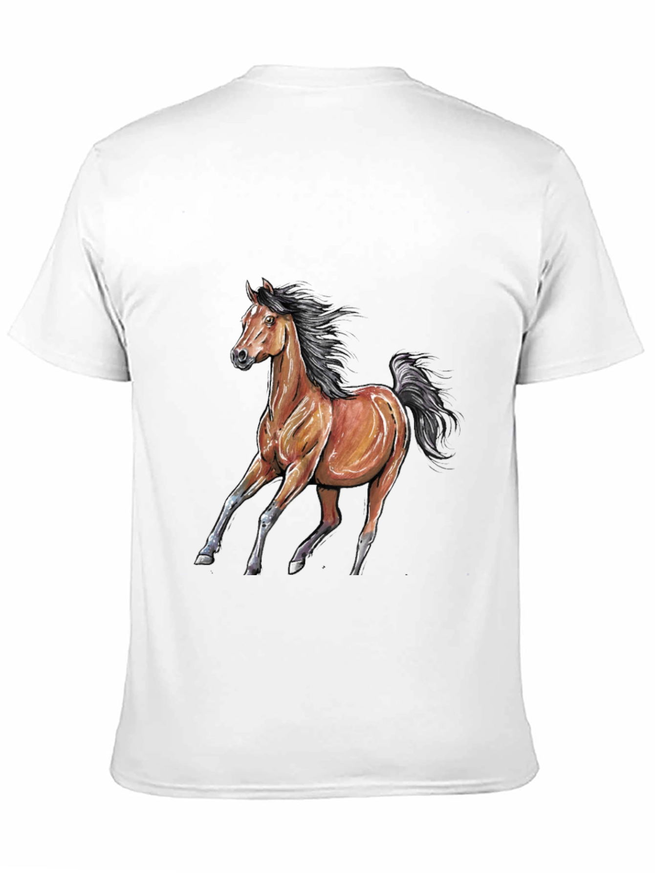 Black Horse Graphic Tee - Black Cotton Blend view 11