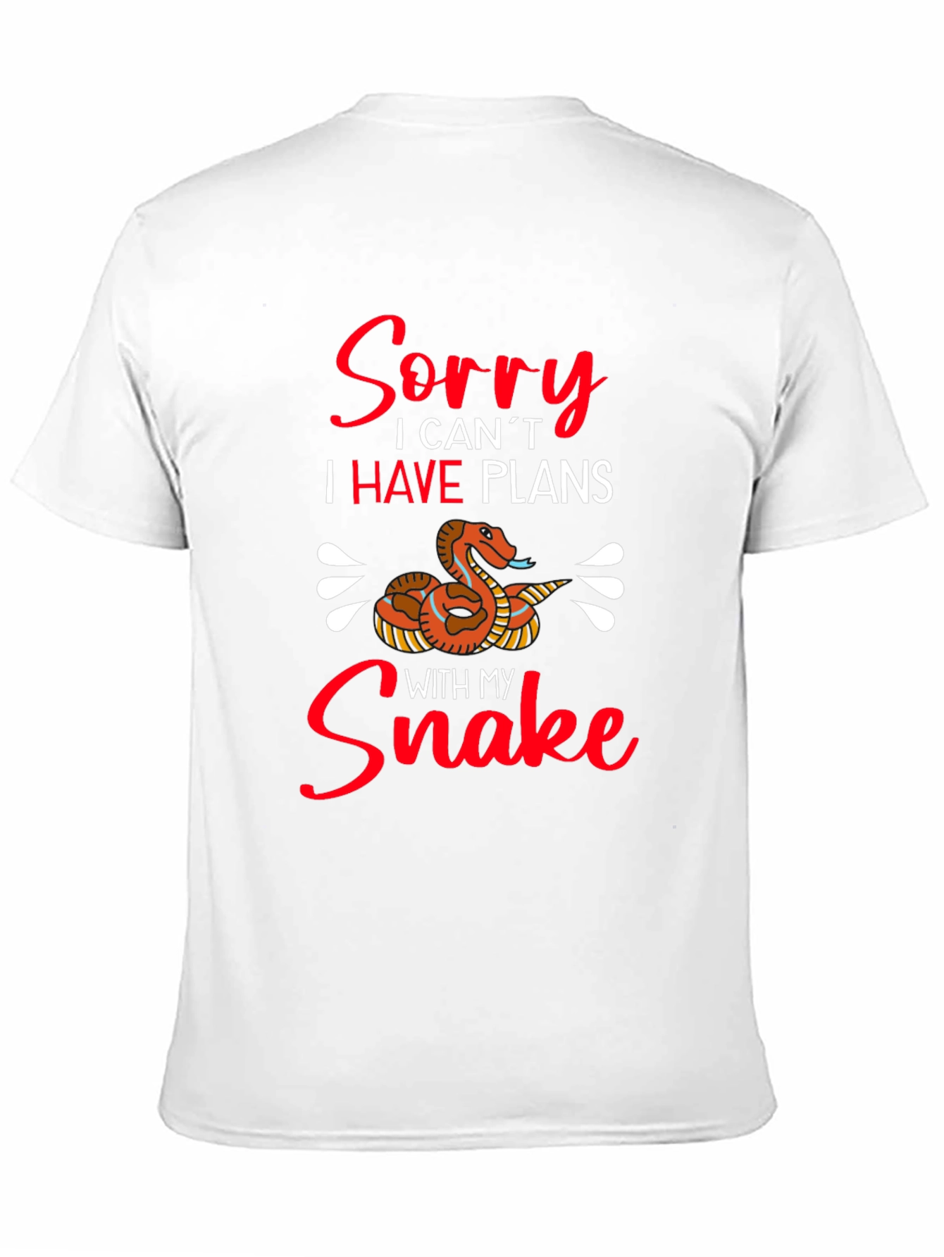 Black Funny Snake Lover Graphic T-Shirt - Sorry I Have Plans view 11