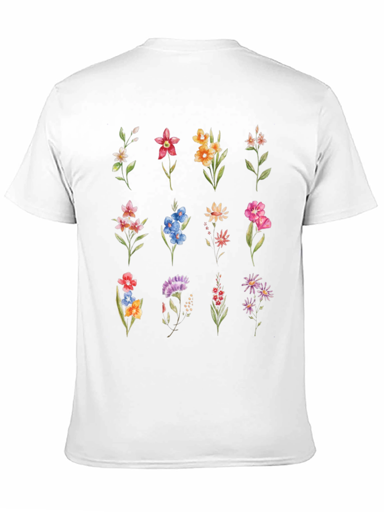 Black Floral Print Crew Neck Tee view 11