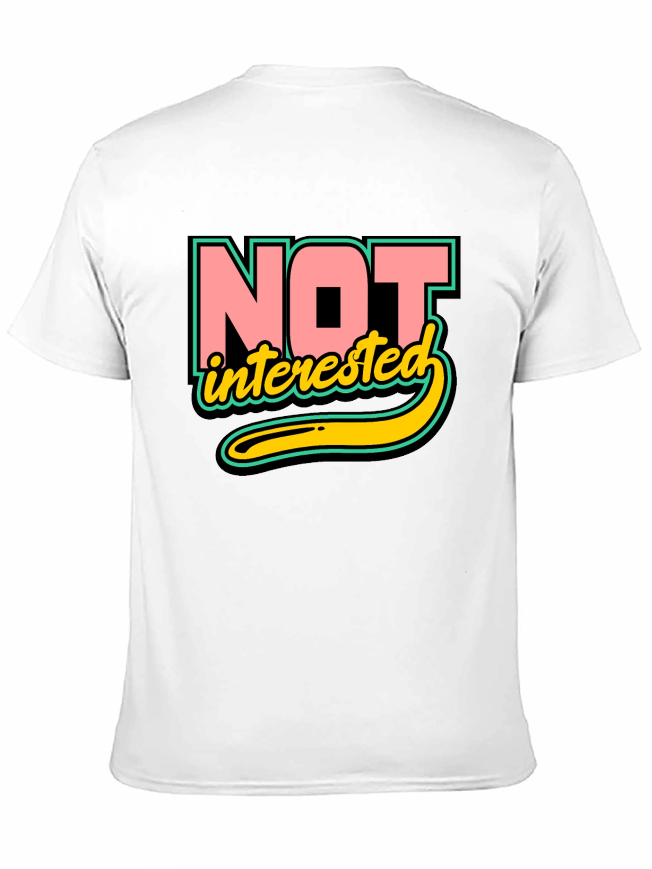 Black Not Interested Graphic T-Shirt view 11