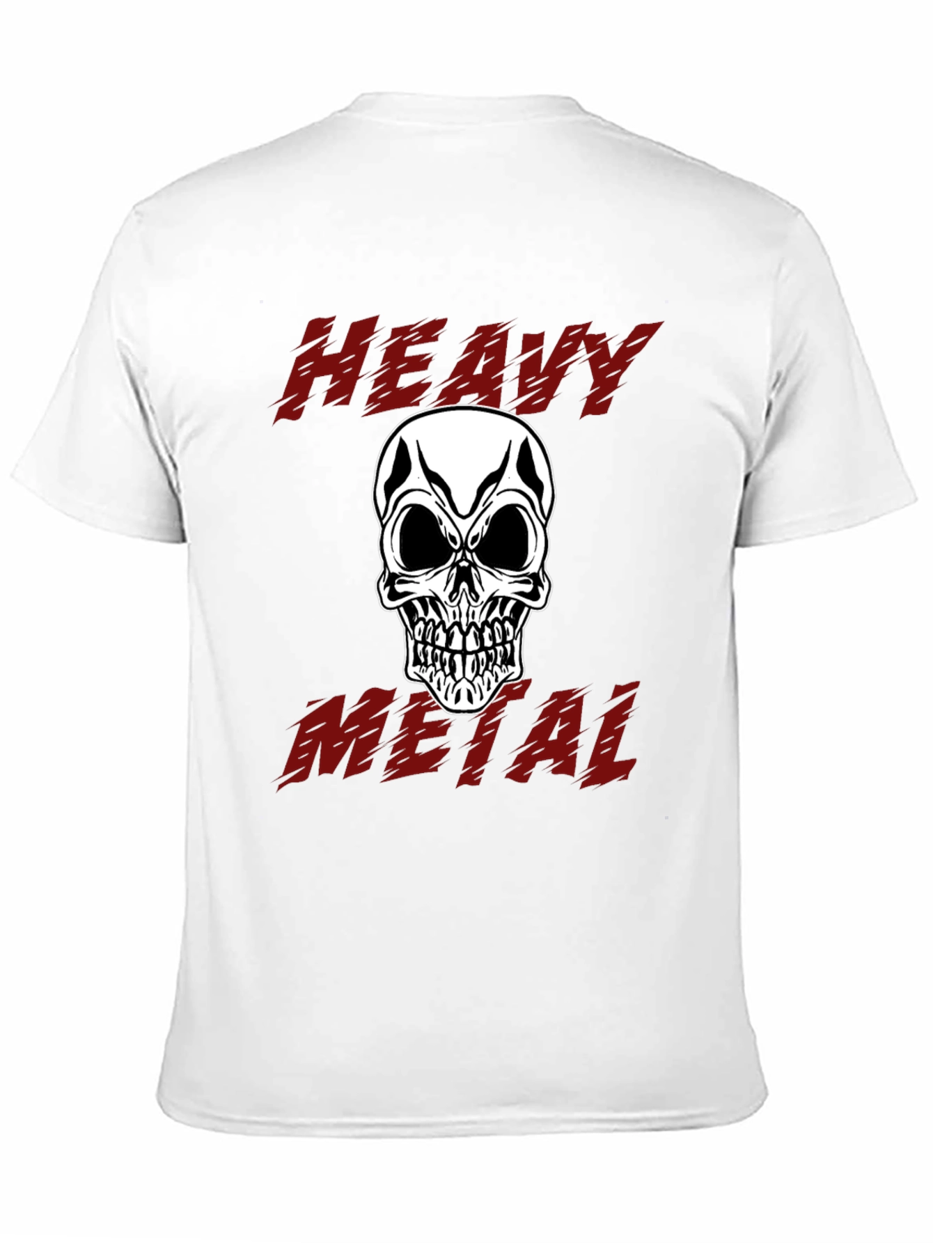 Black Heavy Metal Skull Graphic Tee - Black Cotton view 11