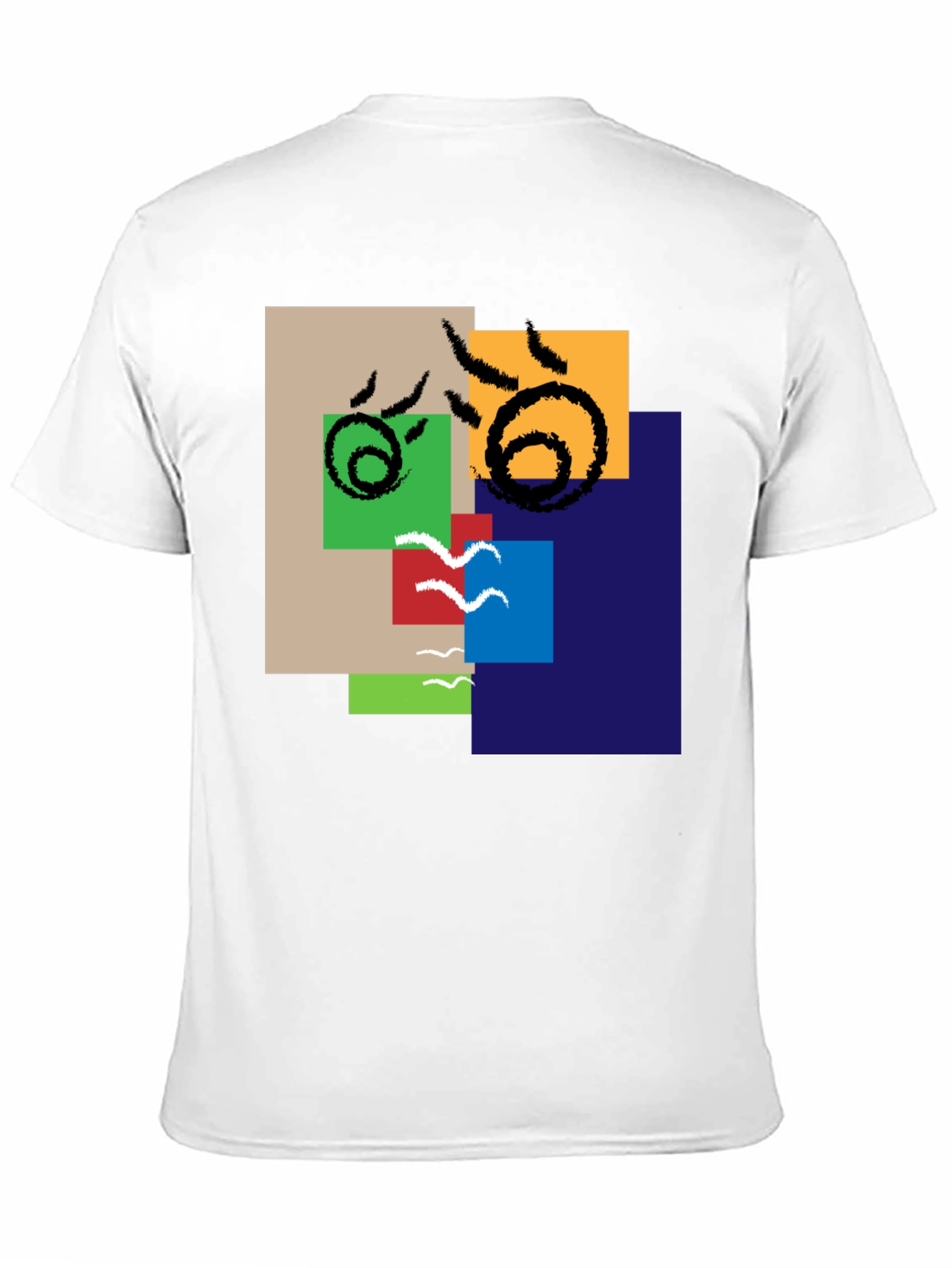 Black Abstract Squares Graphic Tee - Modern Art Shirt view 11