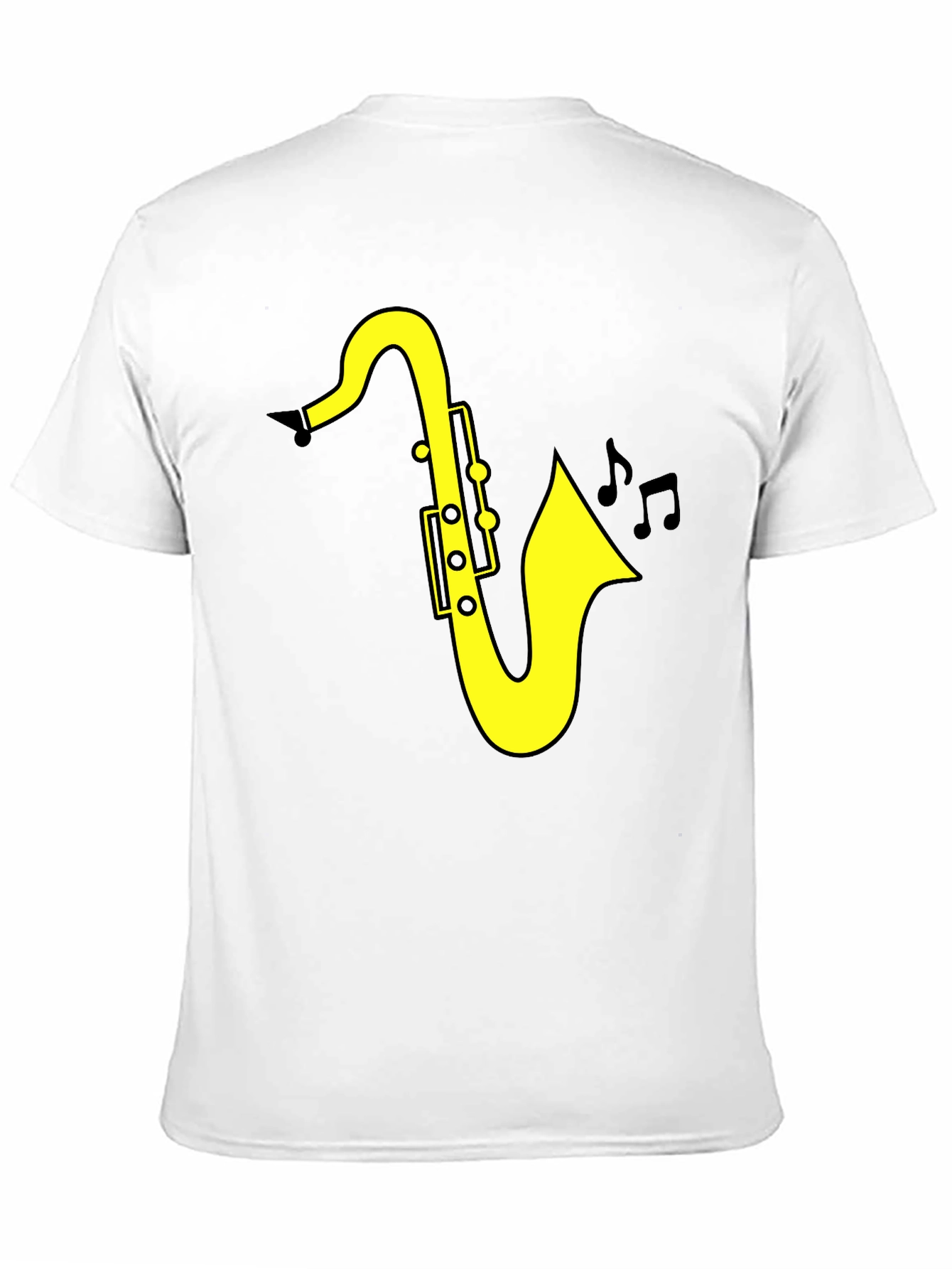 Black Saxophone Music T-Shirt - Black Cotton Tee for Musicians view 11
