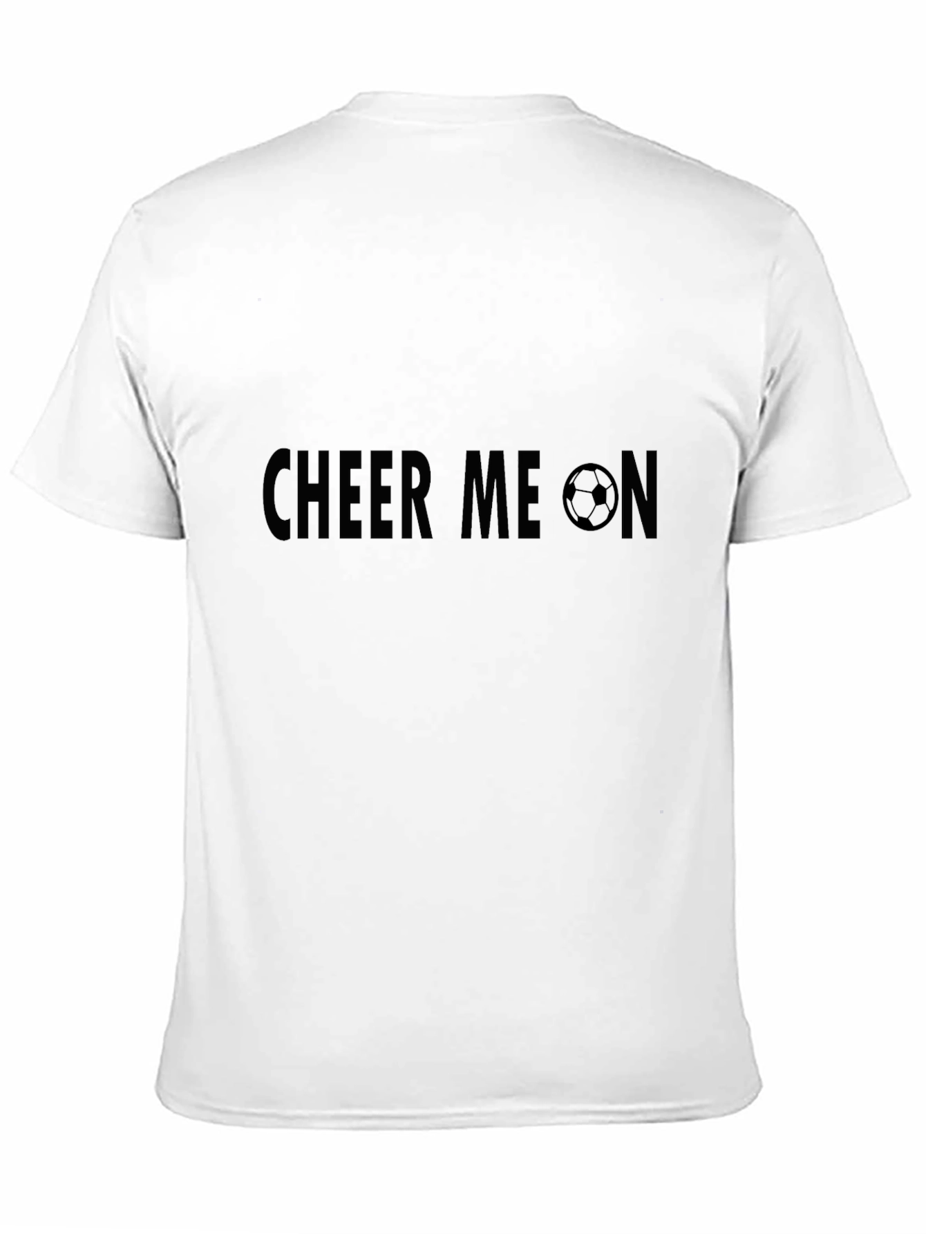Black Cheer Me On Soccer T-Shirt - Black Crew Neck Tee view 11