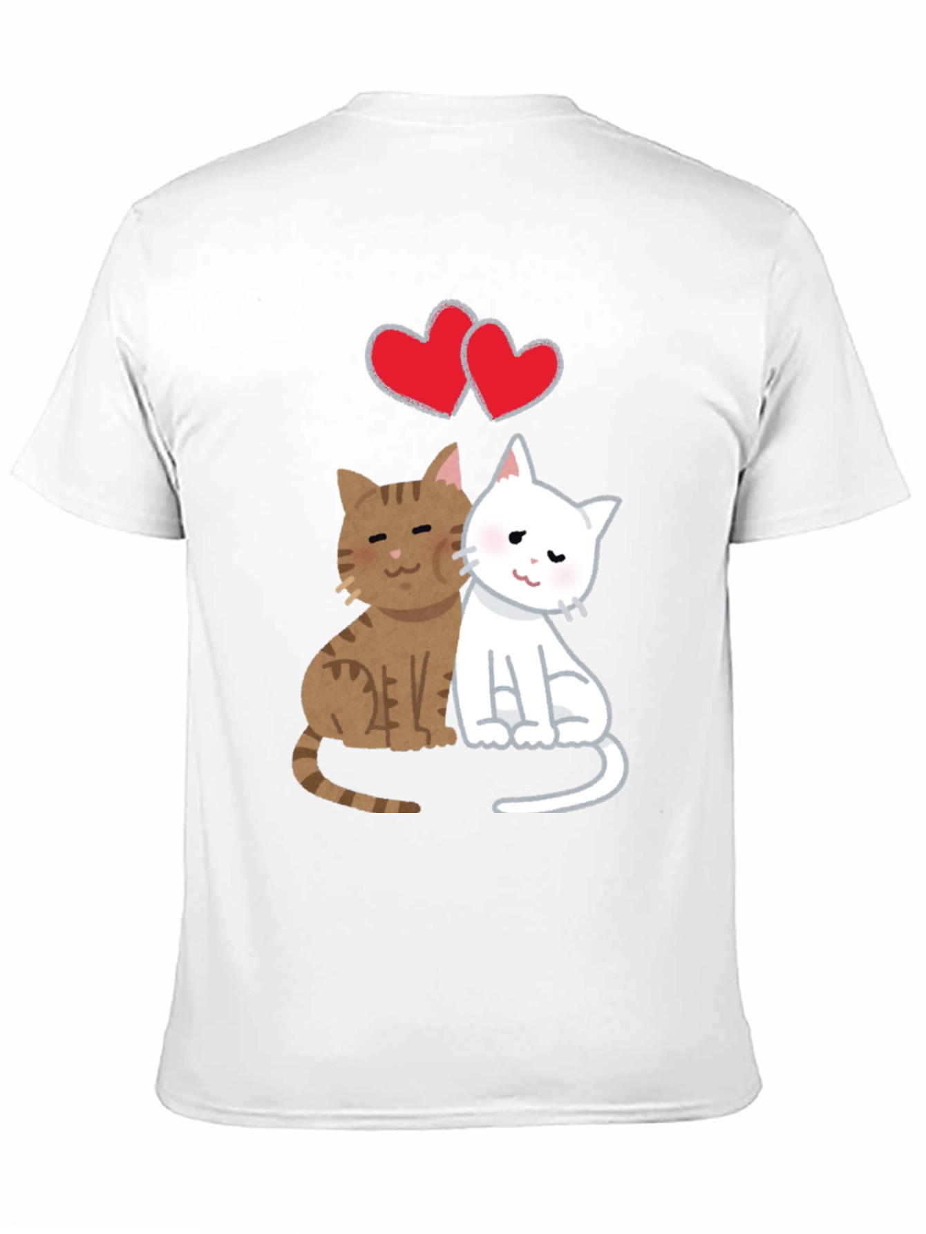 Black Cute Cats in Love T-Shirt view 11