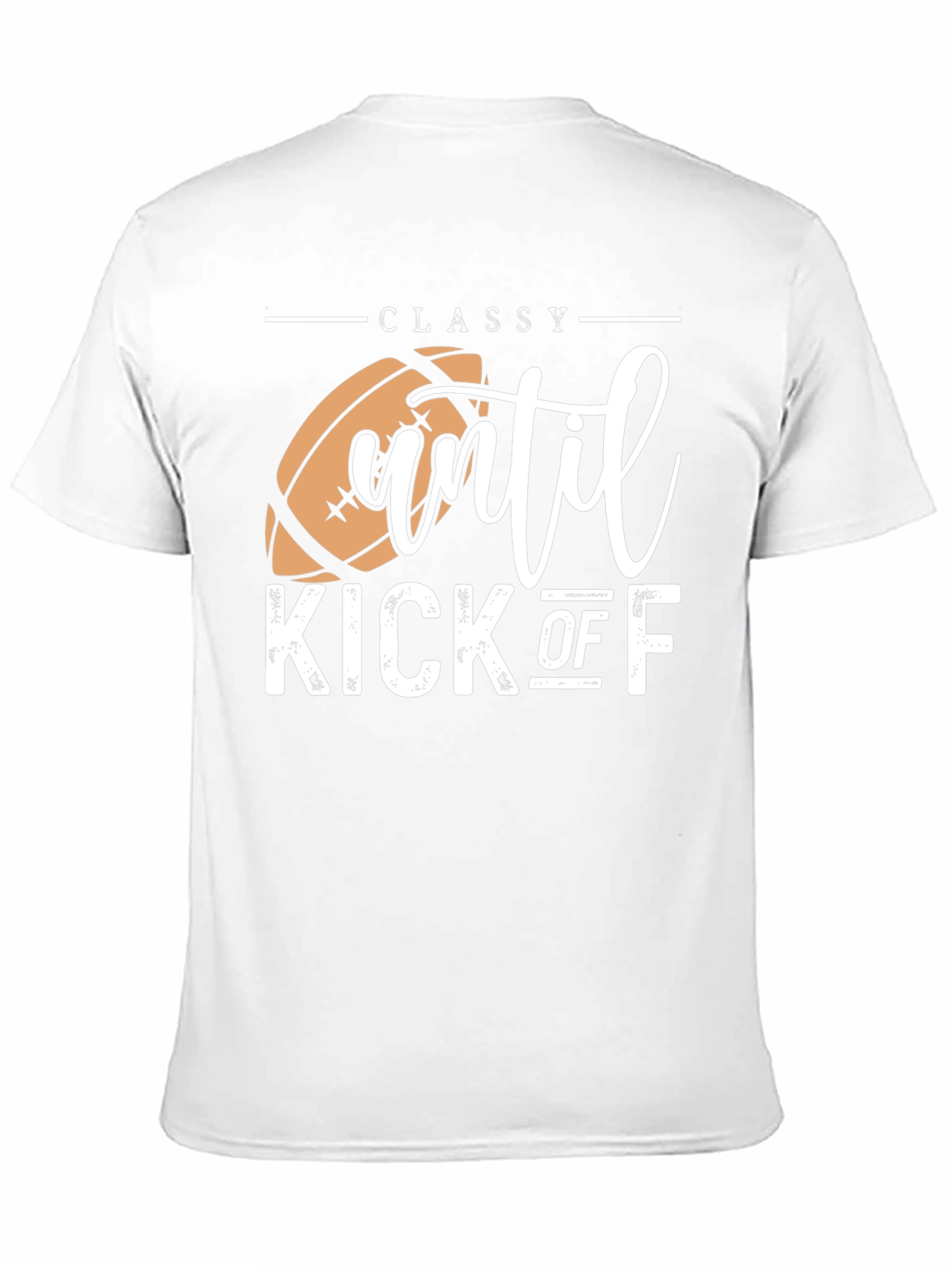 Black Classy Until Kick Off Football Graphic T-Shirt view 11