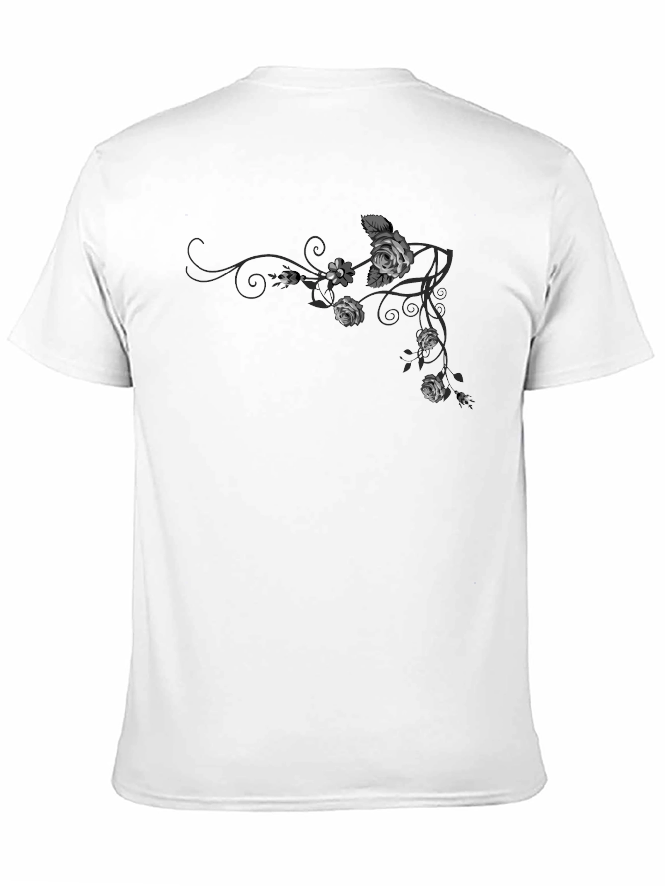 Black Floral Rose Vine Graphic T-Shirt view 11