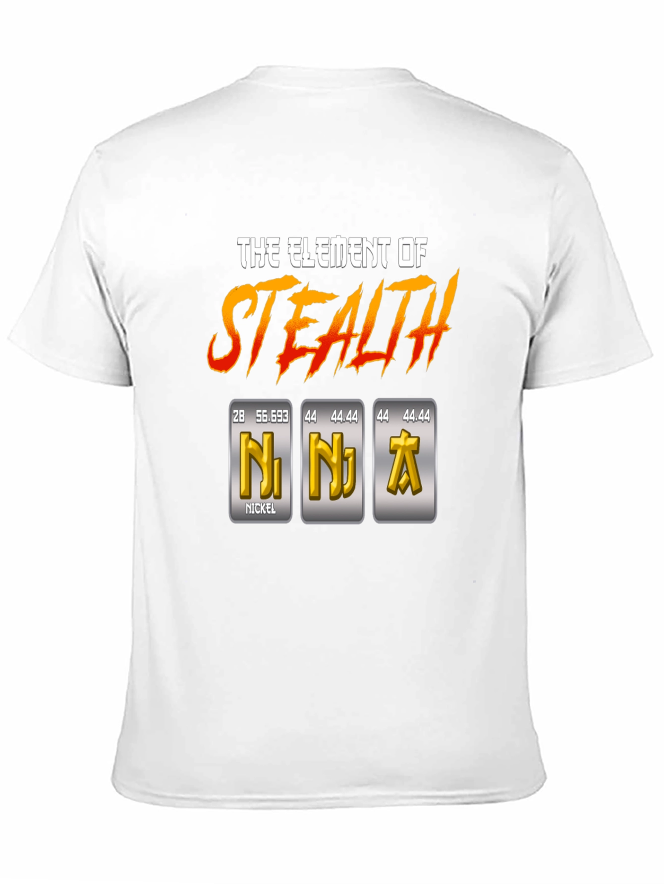 Black Element of Stealth T-Shirt - Ninja Periodic Table Pun view 11