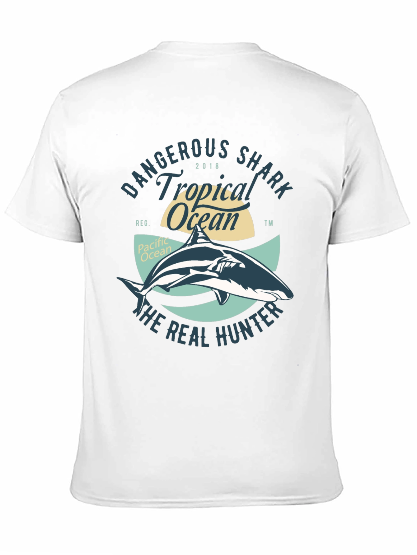 Black Dangerous Shark Tropical Ocean Black T-Shirt view 11