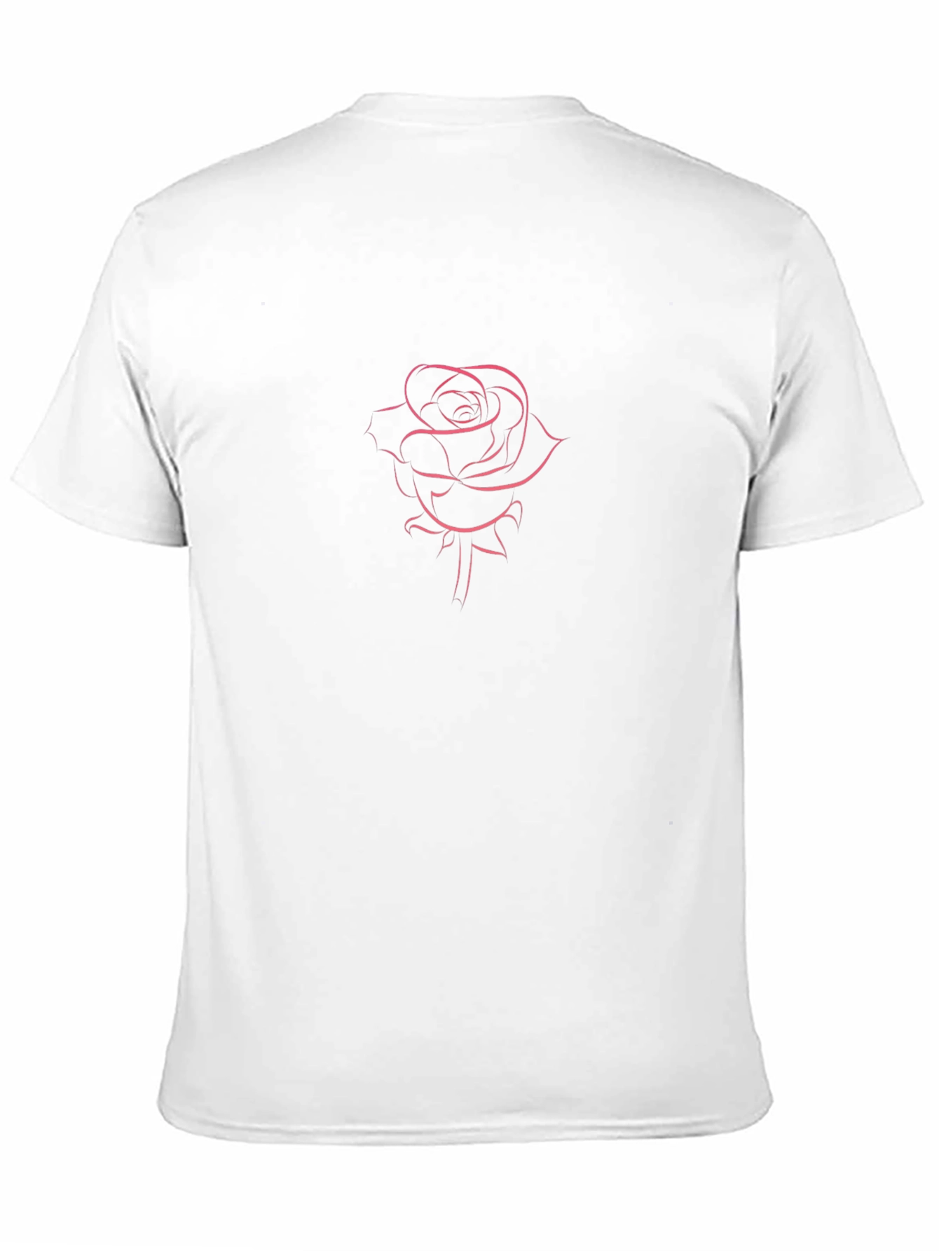 Black Men's Black T-Shirt with Rose Design view 11