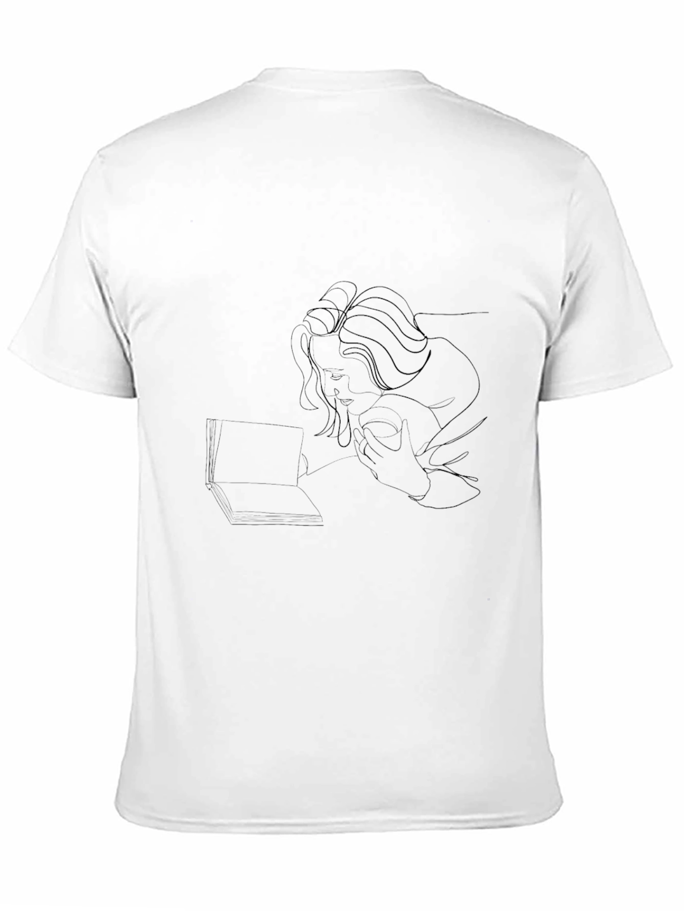 Black Modern Abstract Line Art T-Shirt - Unisex Black Tee view 11