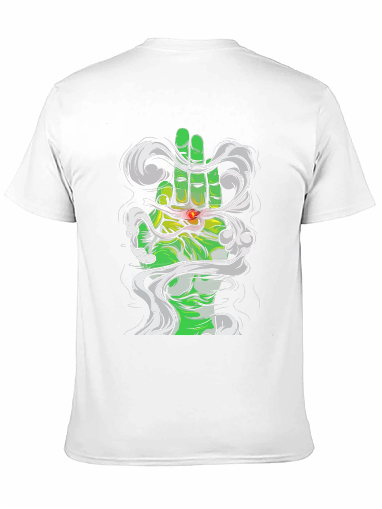 Black Green Hand Smoke T-Shirt view 11
