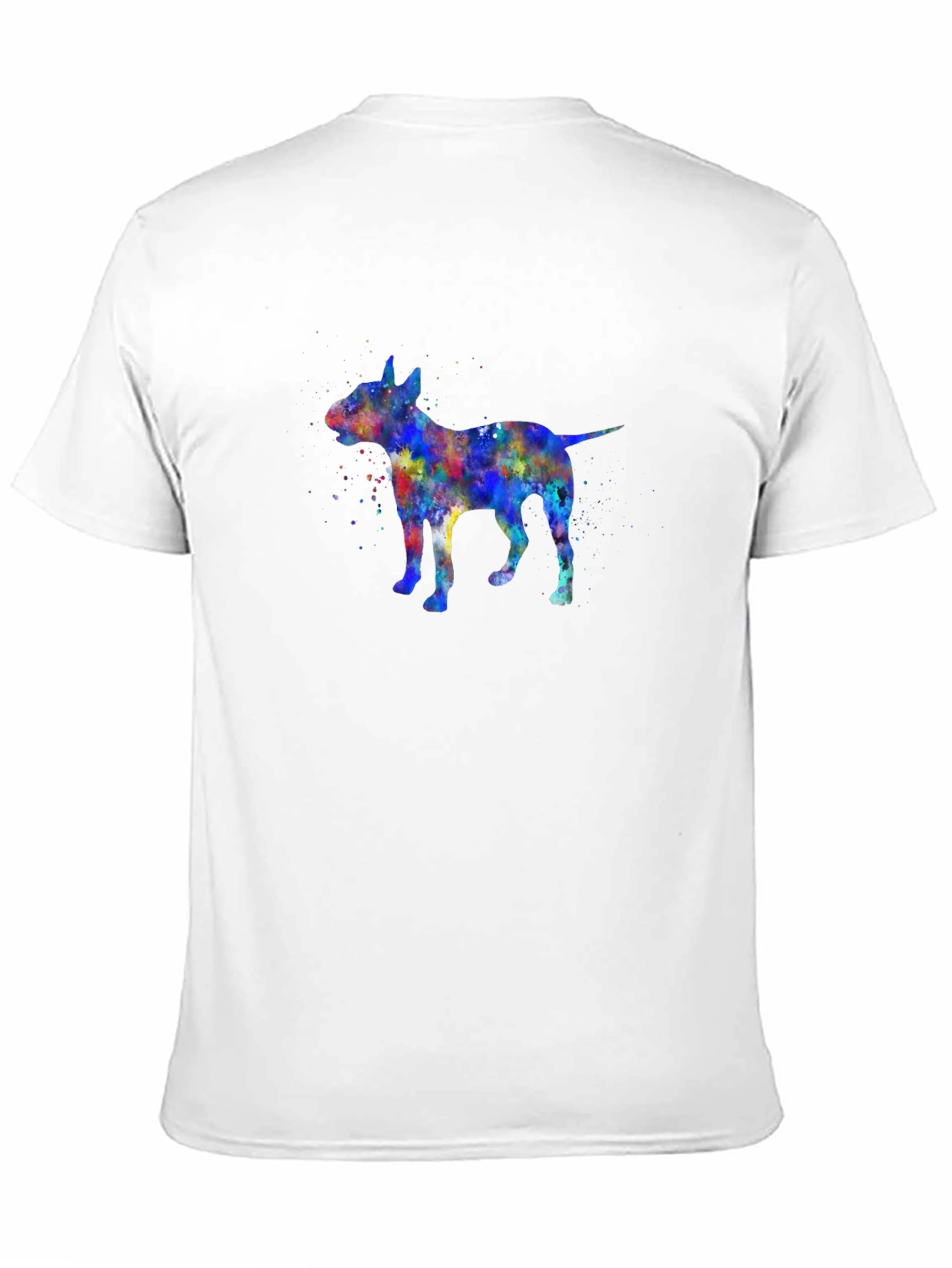 Black Watercolor Bull Terrier Graphic Tee - Black Cotton Blend view 11