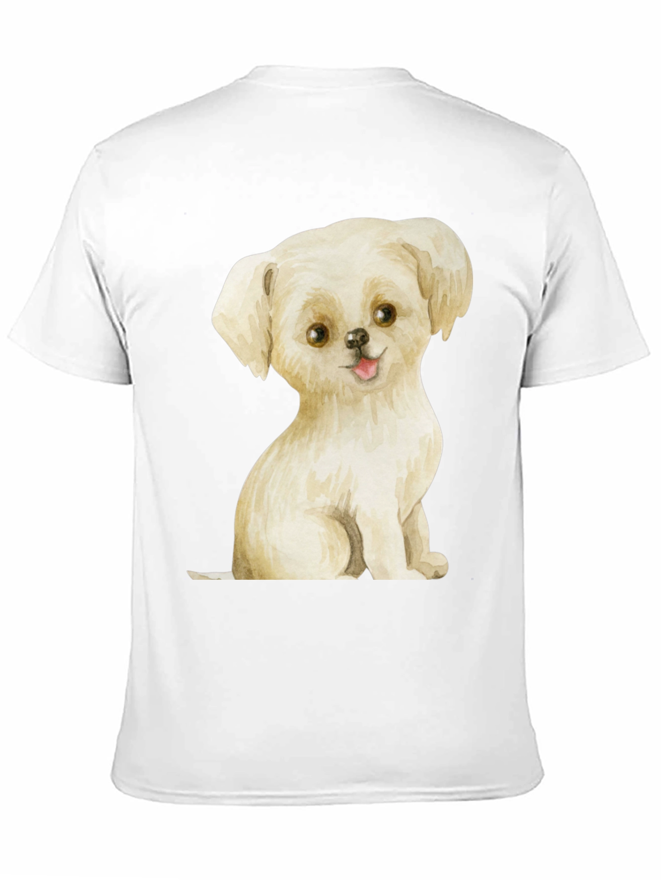 Black Cute Puppy Graphic Tee - Unisex Black T-Shirt view 11