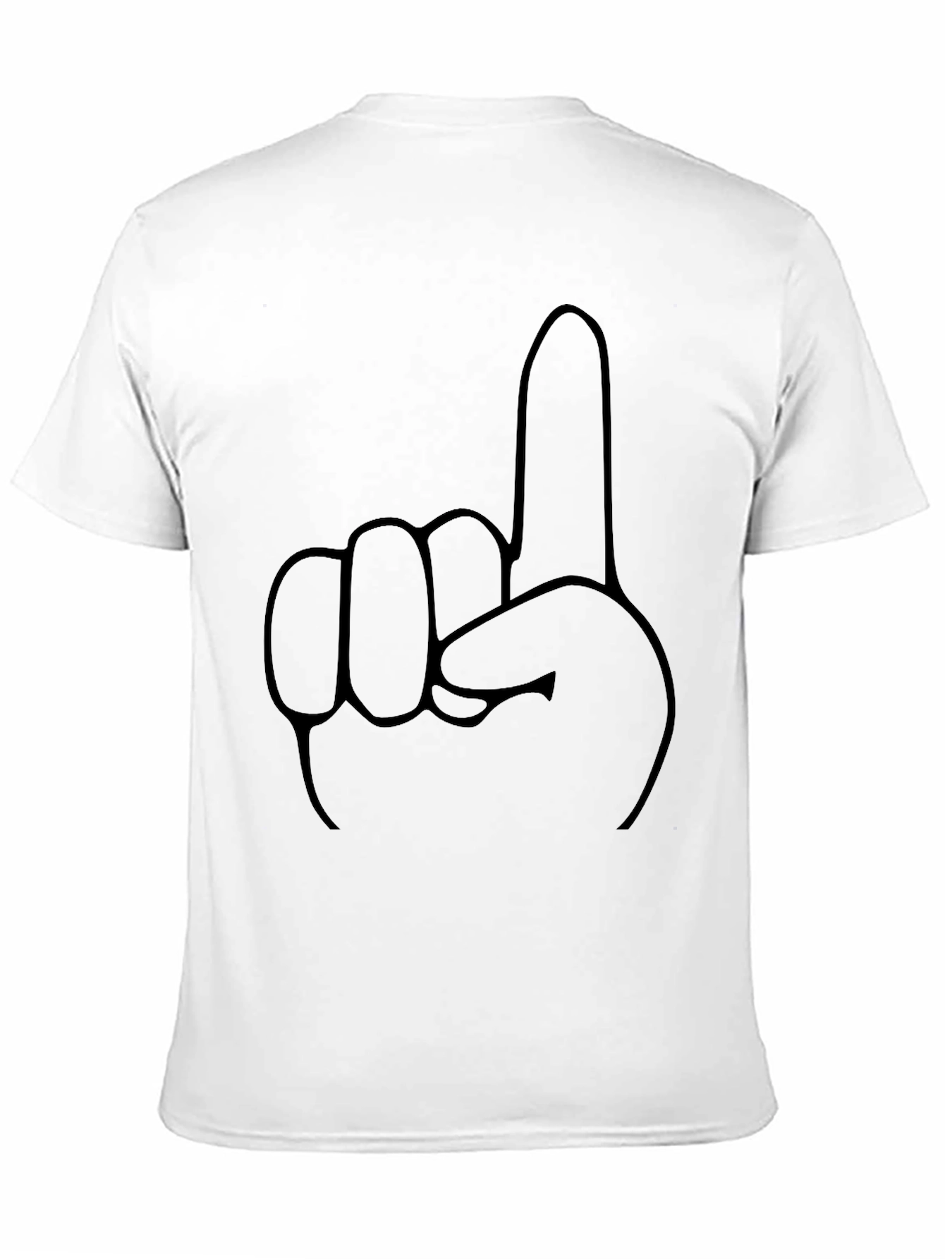 Black One Finger Gesture Black T-Shirt view 11