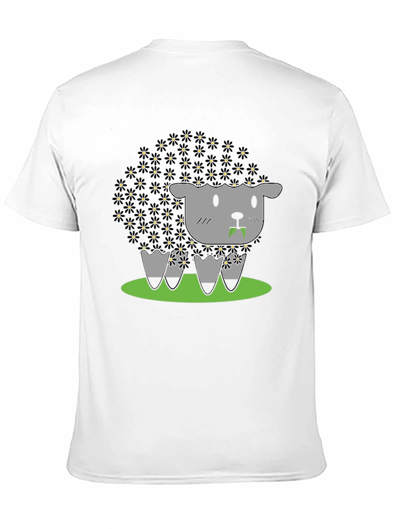 Black Black Sheep T-Shirt - Floral Wool Design view 11