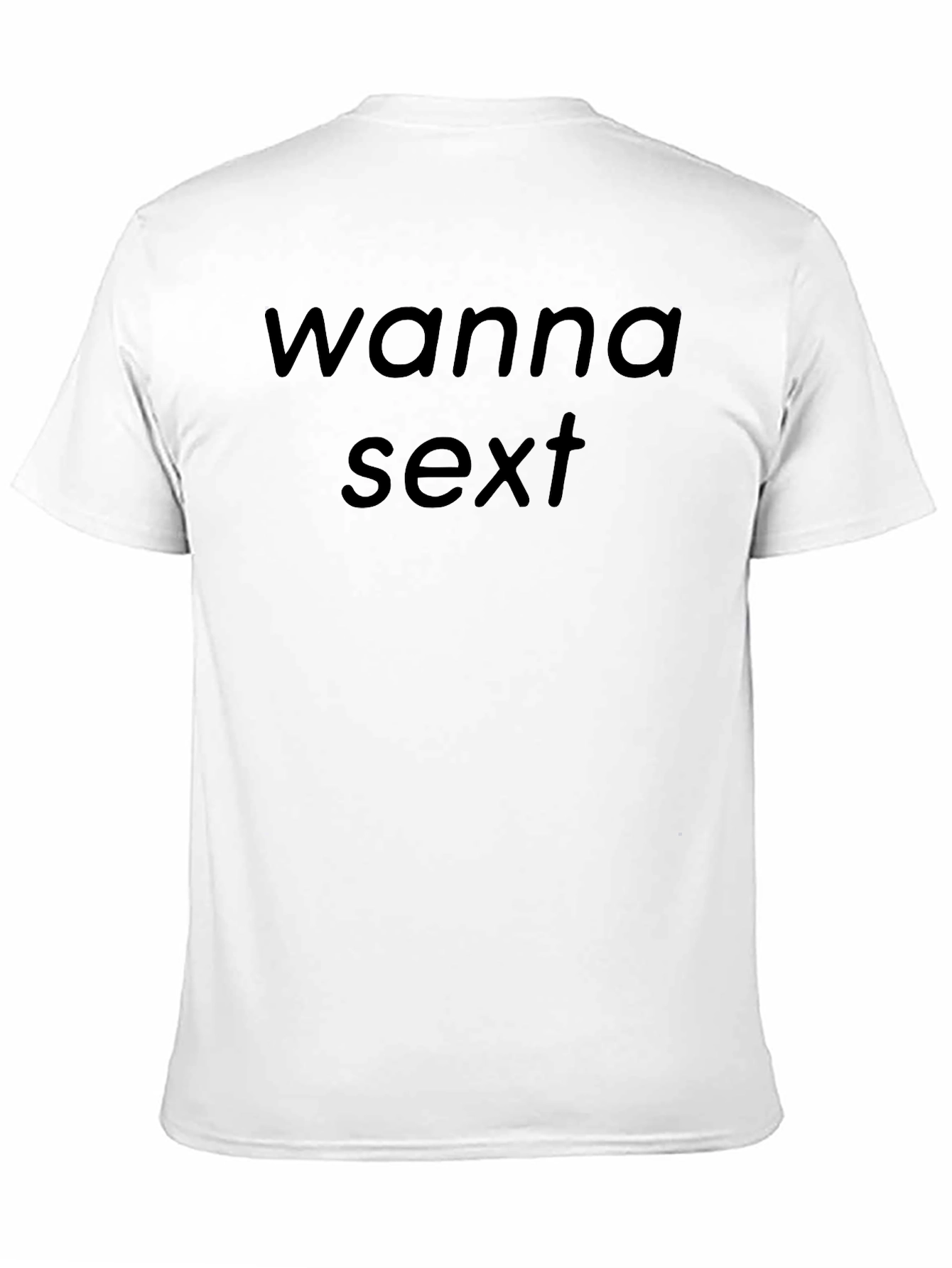 Black Wanna Sext Black T-Shirt - Adult Humor Novelty Tee view 11