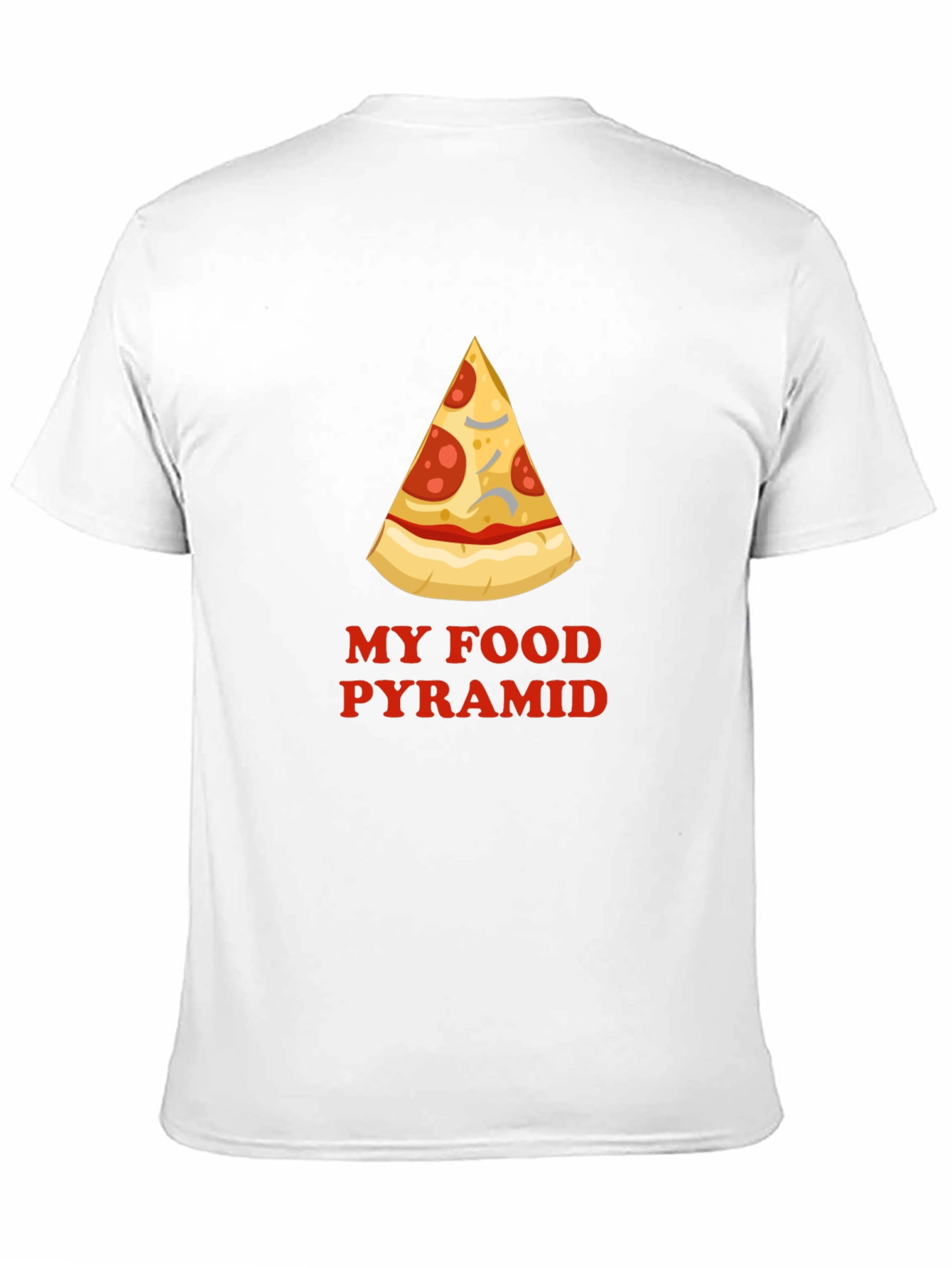 Black Pizza Food Pyramid Graphic Tee - Funny Men's T-Shirt view 11
