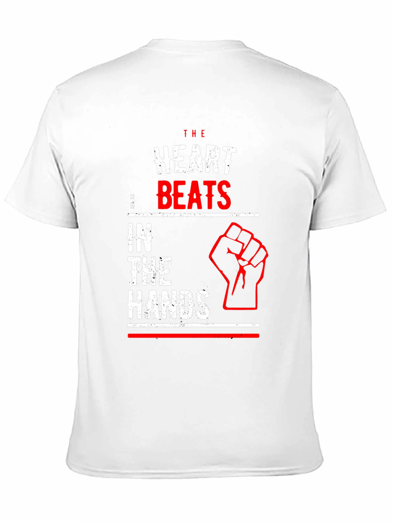Black Heart Beats in the Hands Graphic Tee - Bold Statement T-Shirt view 11