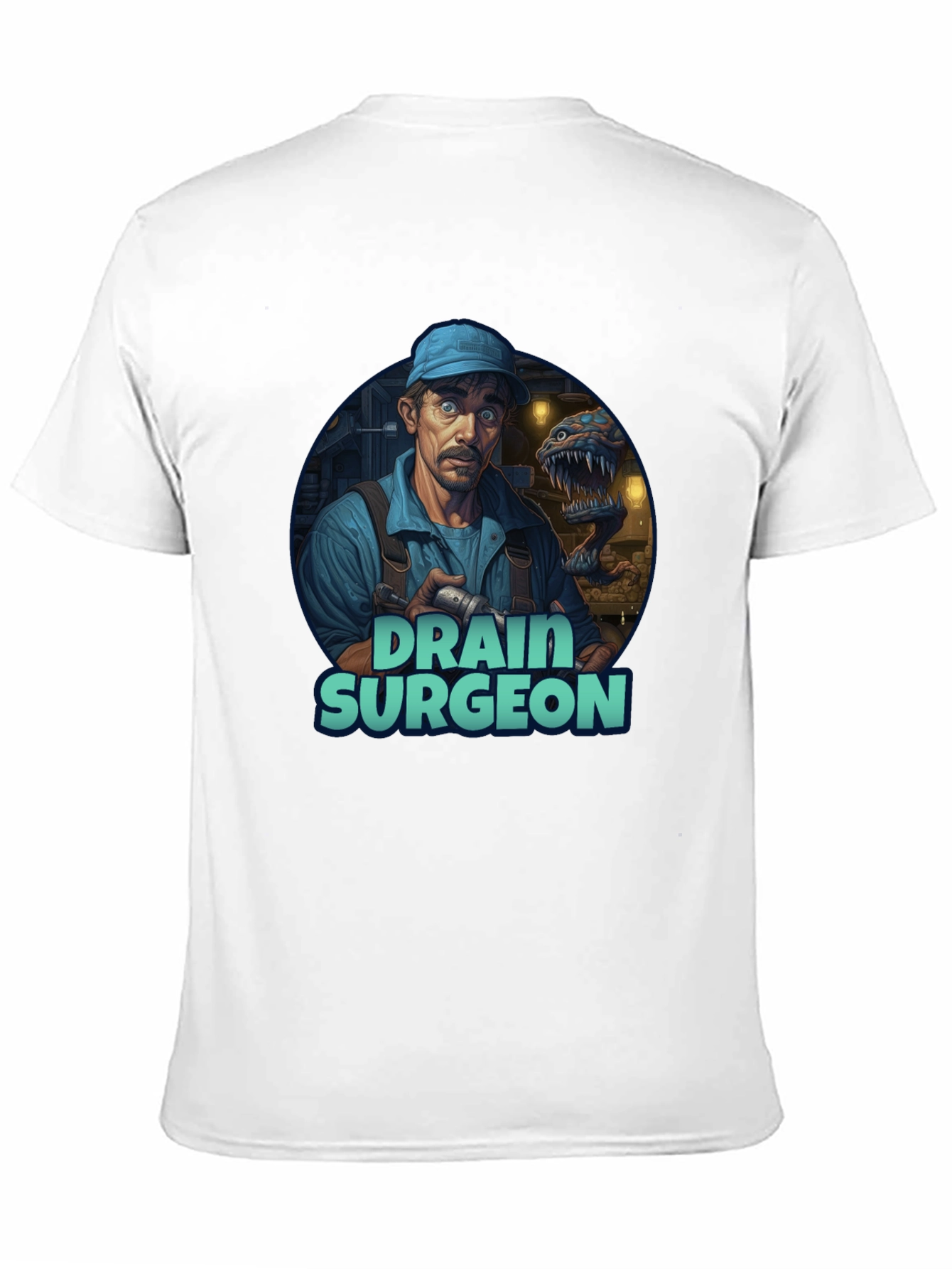Black Drain Surgeon Graphic Tee - Unique Novelty T-Shirt view 11