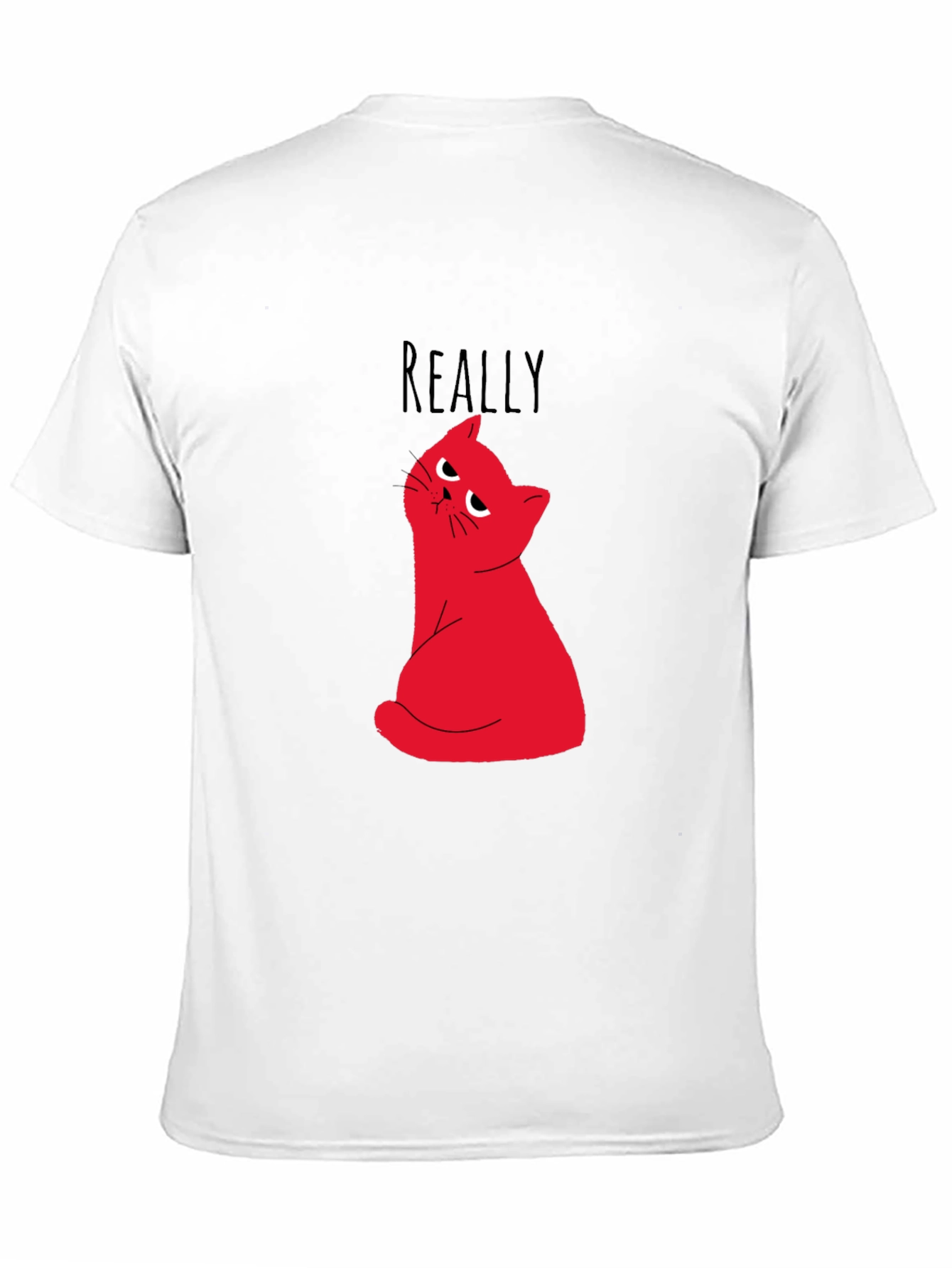 Black Really Cat Graphic Tee - Funny Cat Lover Shirt view 11