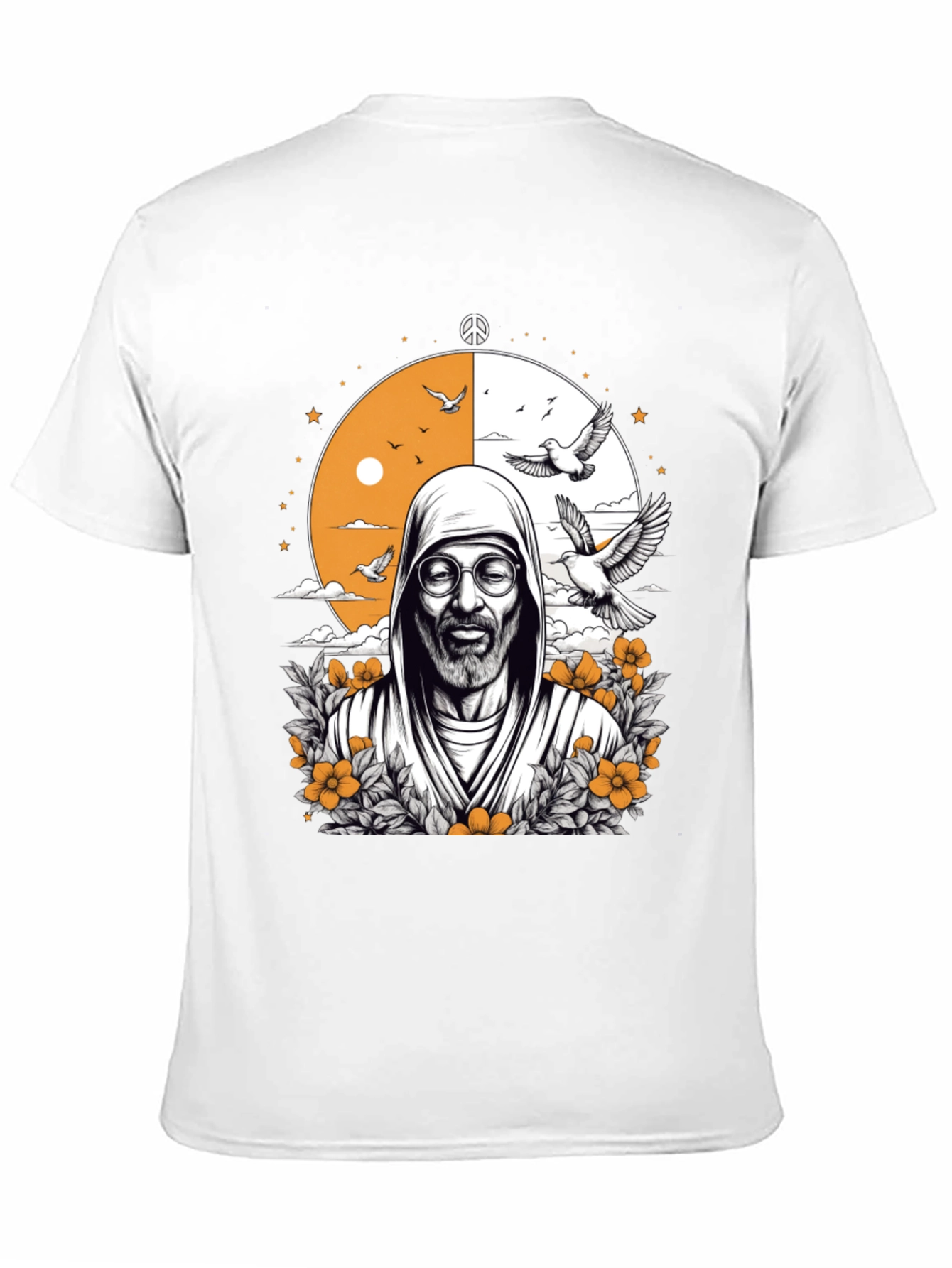 Black Peace & Wisdom Graphic T-Shirt - Black view 11